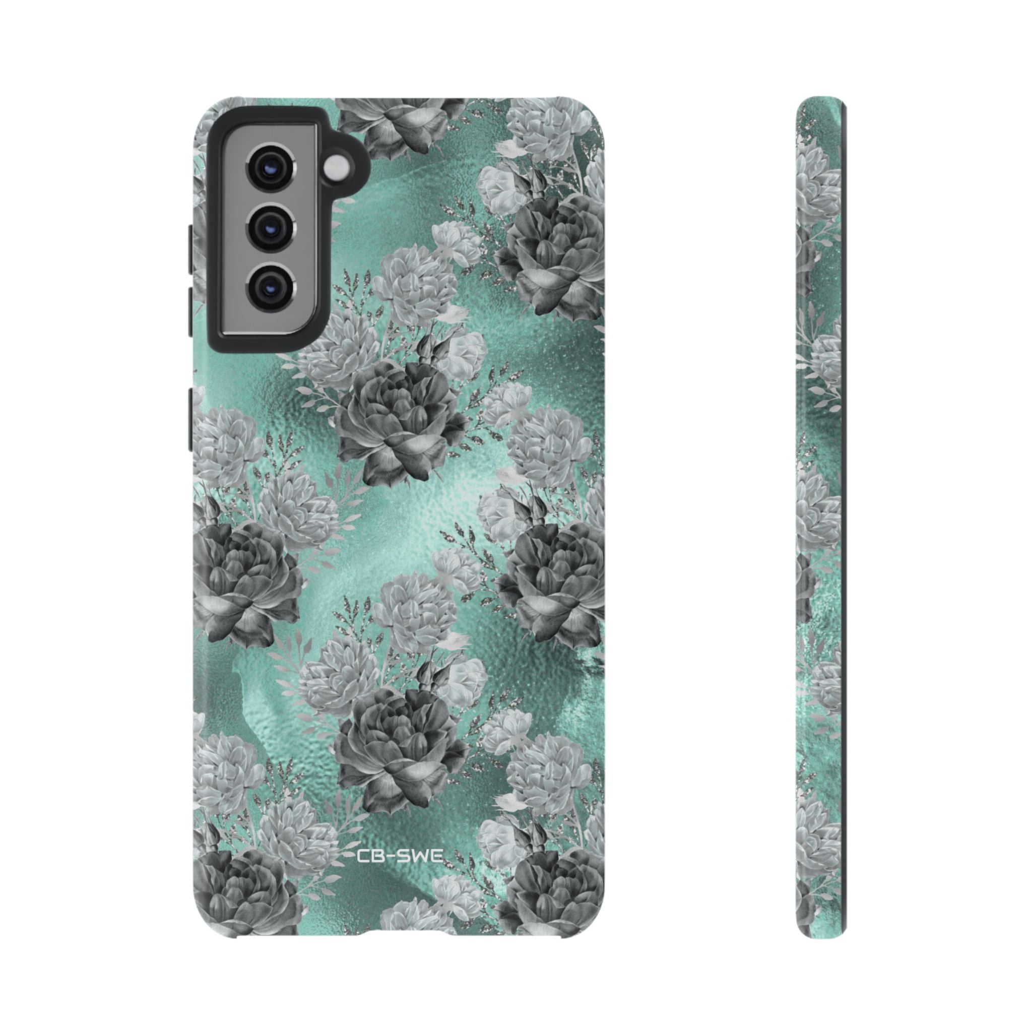 Teal Floral Elegance - Samsung Case