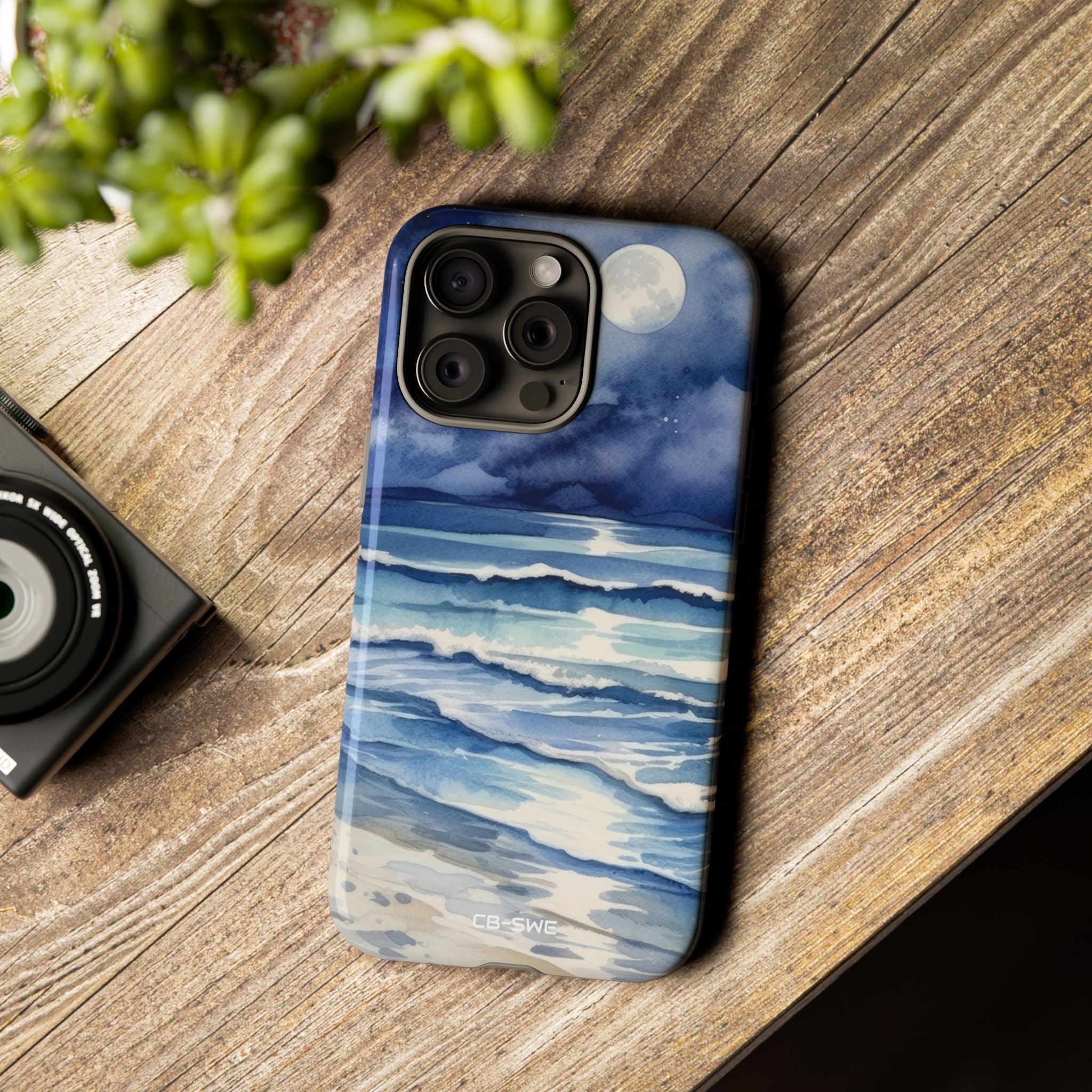 Moonlight Reflects Waves - iPhone Case