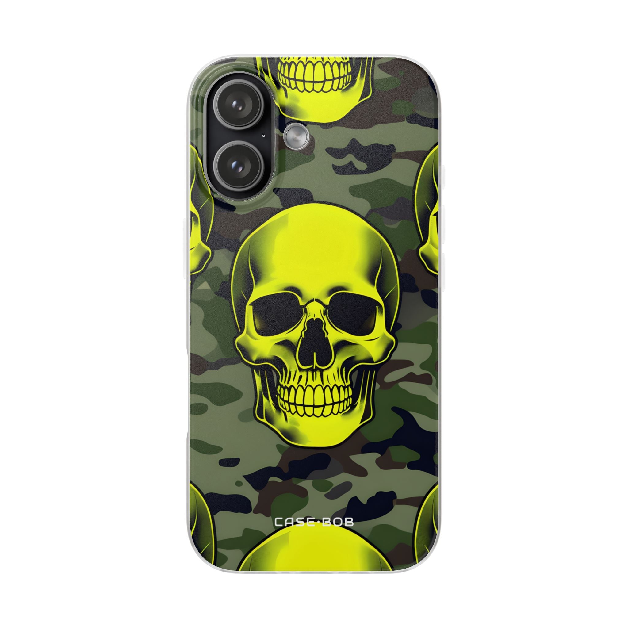Neon Skull Camo iPhone 17 Case - Soft