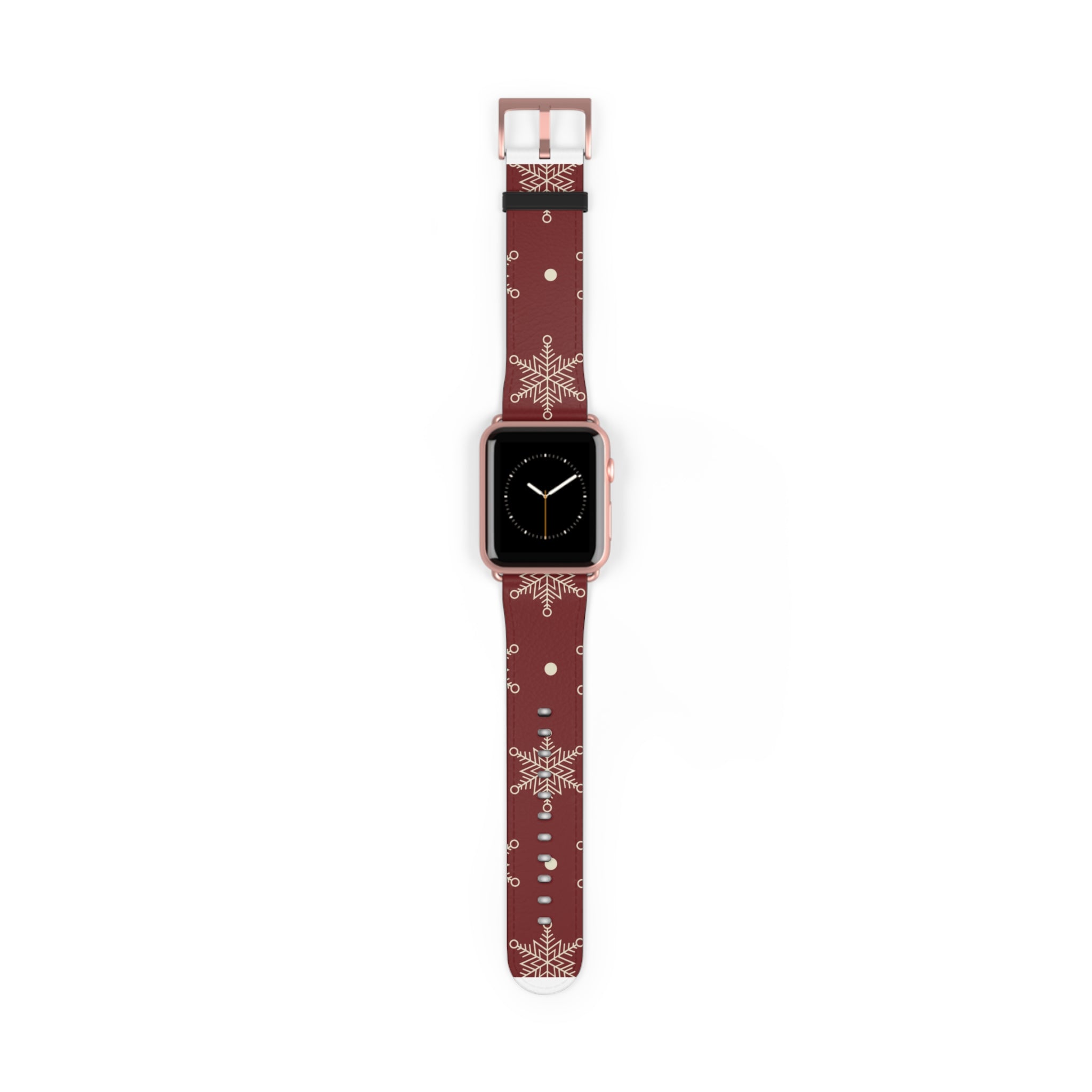 Cream Snowflakes Crimson - Watch Band