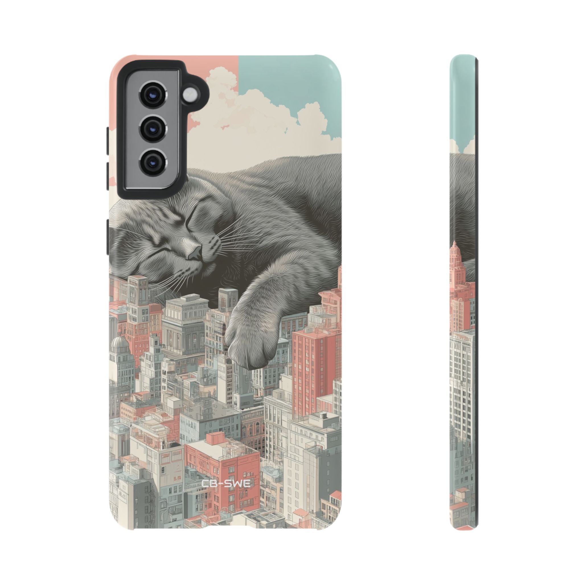 Cat Rests Over City - Samsung Case