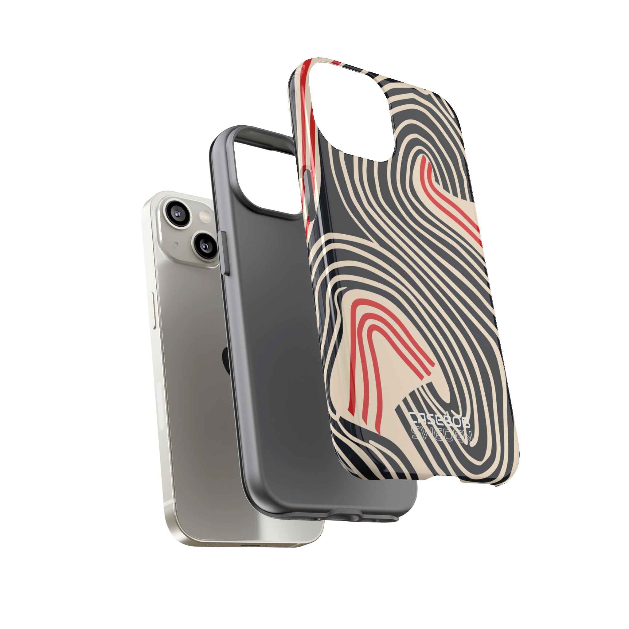 Wavy Red Flow iPhone 14 - Tough