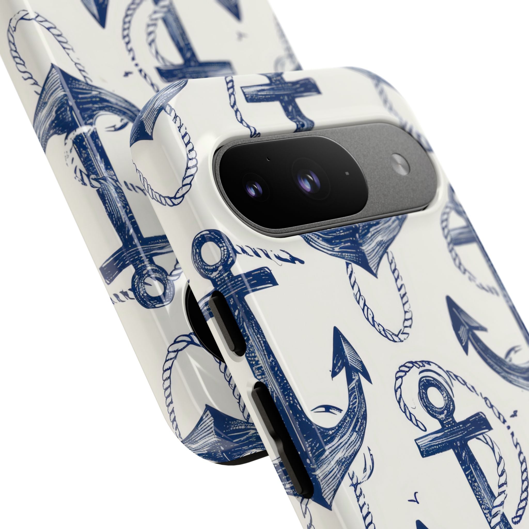Navy Anchor Loop Google Pixel 9 Case - Tough