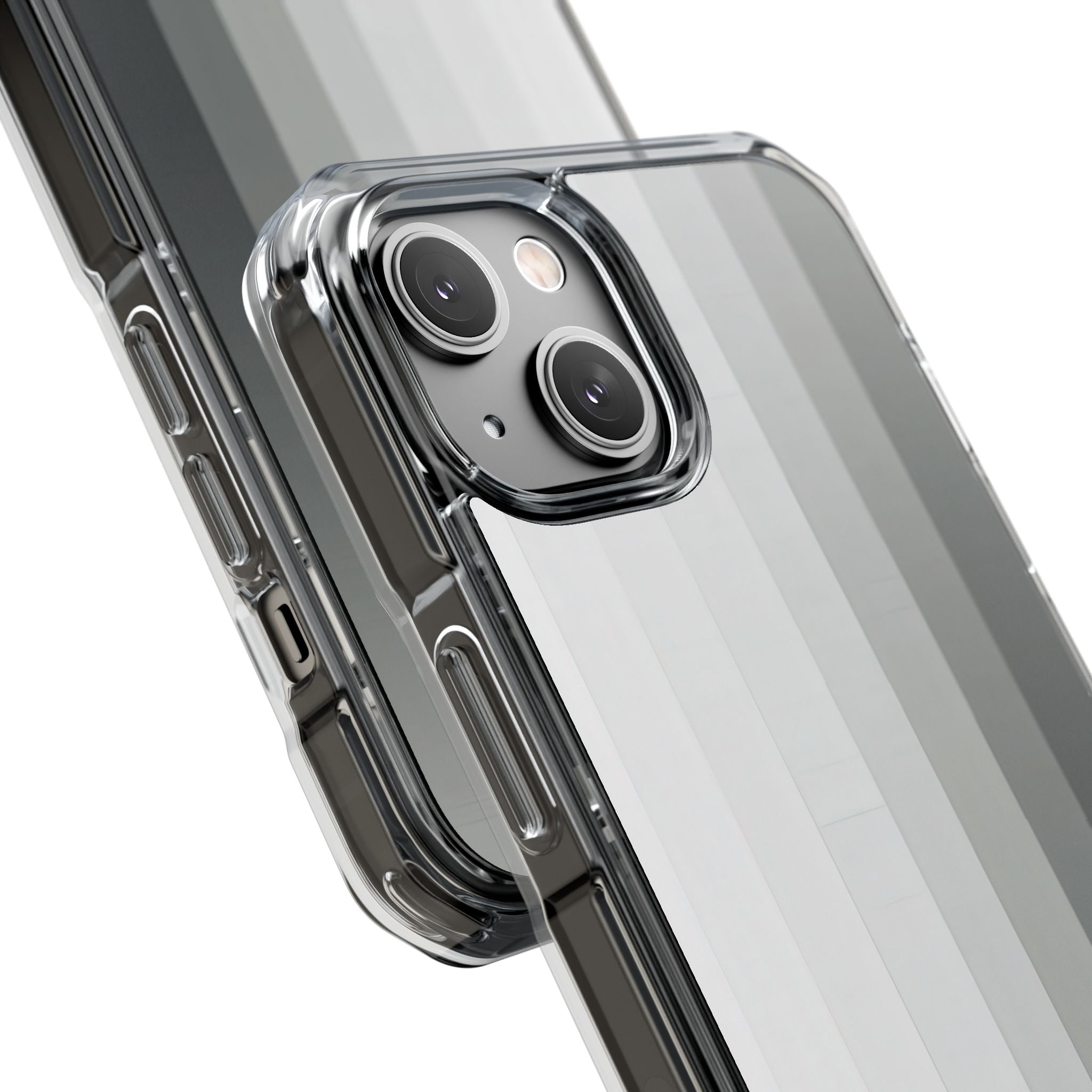 Silver Gradient Stripes iPhone 14 - Impact Clear+