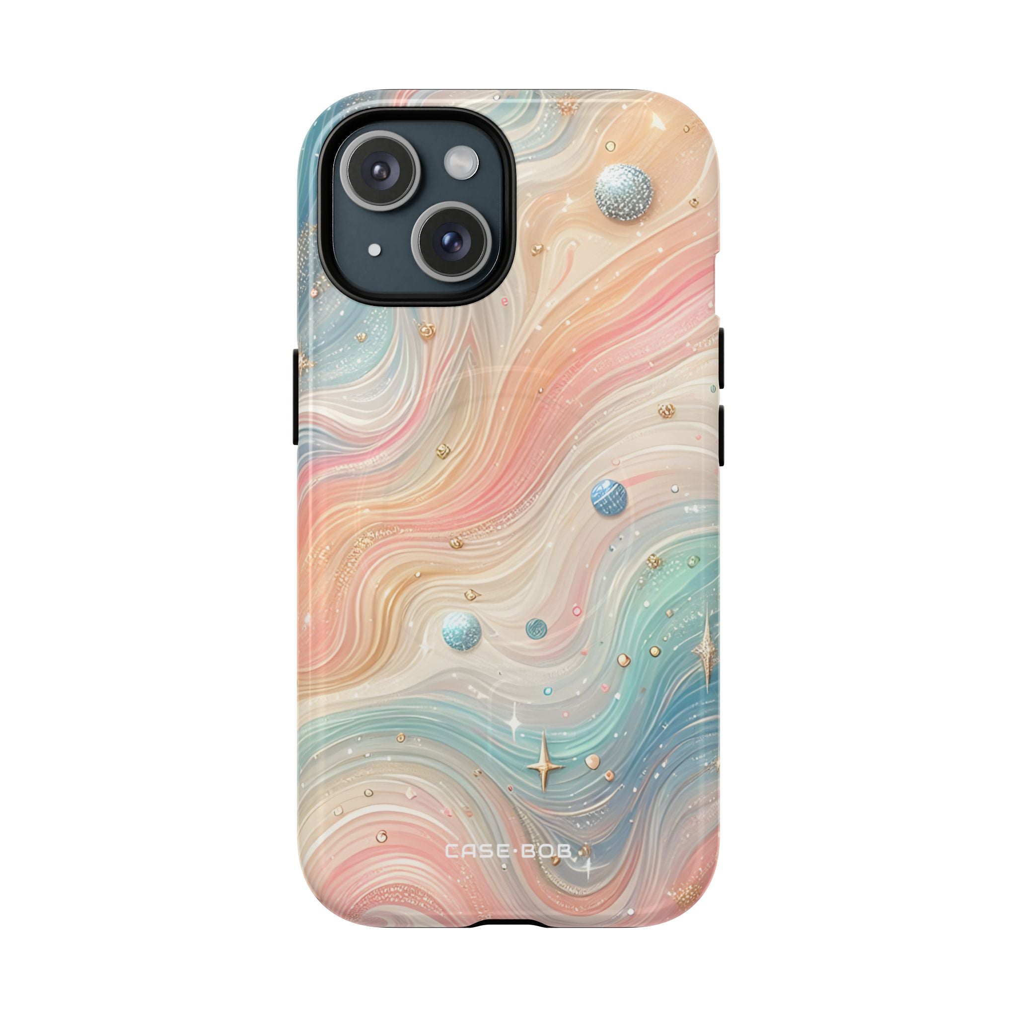 Iridescent Swirls iPhone 15 Case - Tough+