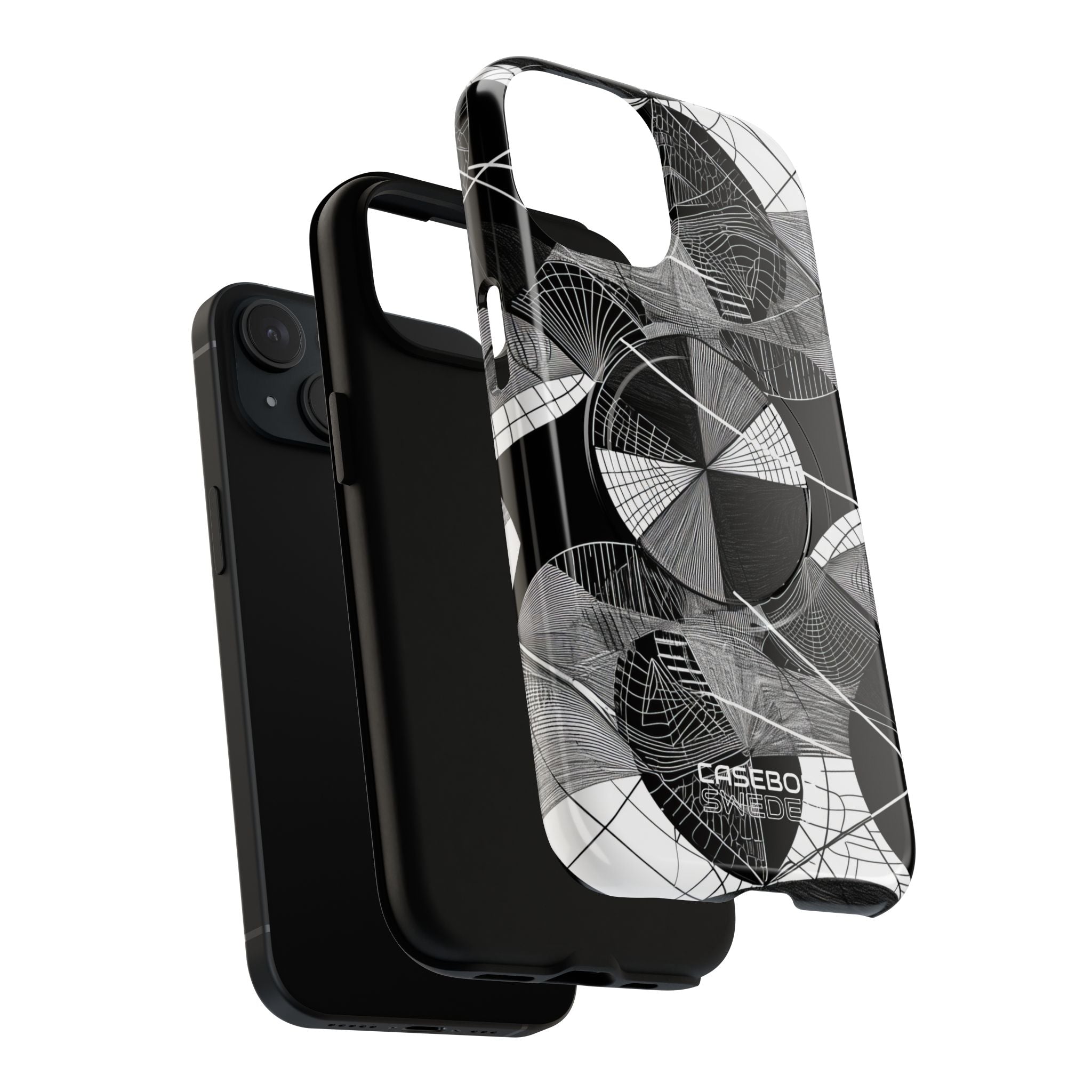 Labirinto a Cerchio Monocromatico iPhone 15 - Tough+