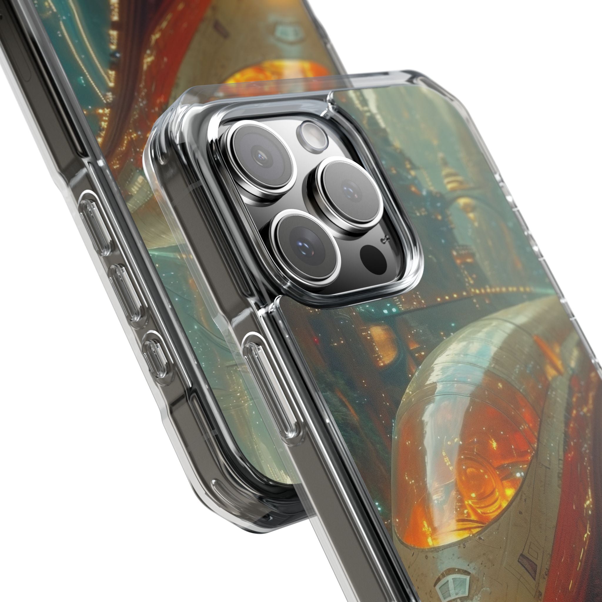 Futuristic Train Odyssey iPhone 16 - Impact Clear+