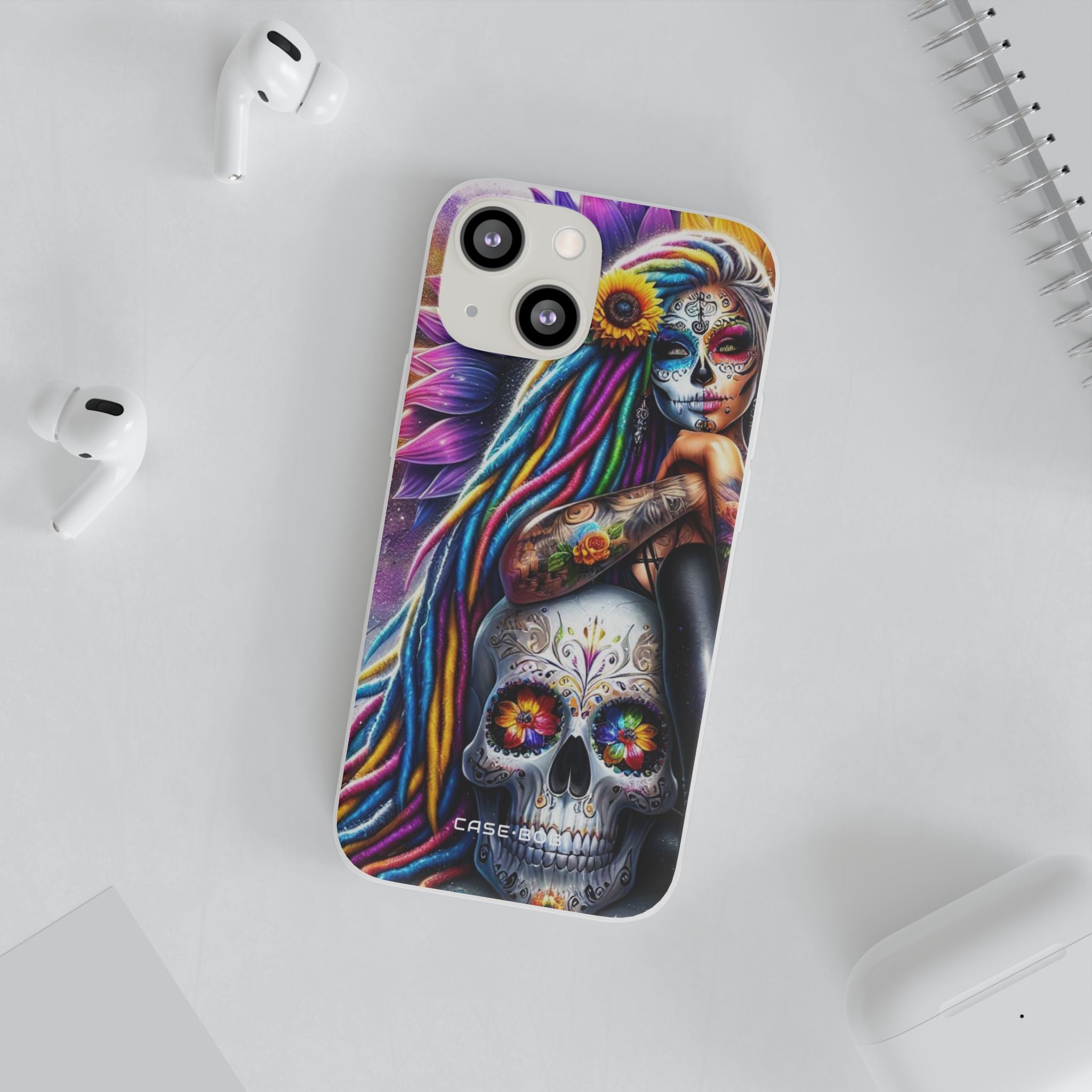 Sunflower Skull Glow iPhone 13 mini Case - Soft