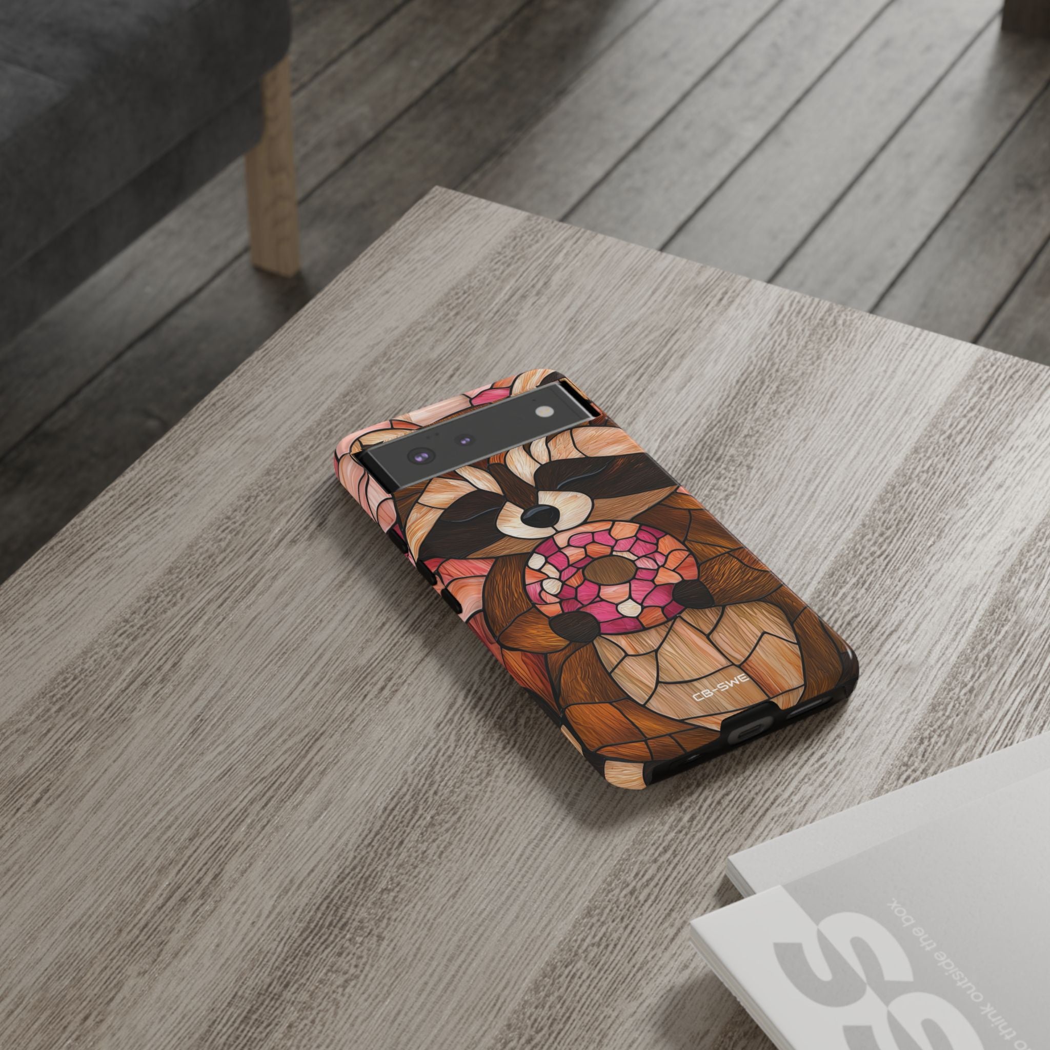 Raccoon Holds Donut - Google Pixel Case