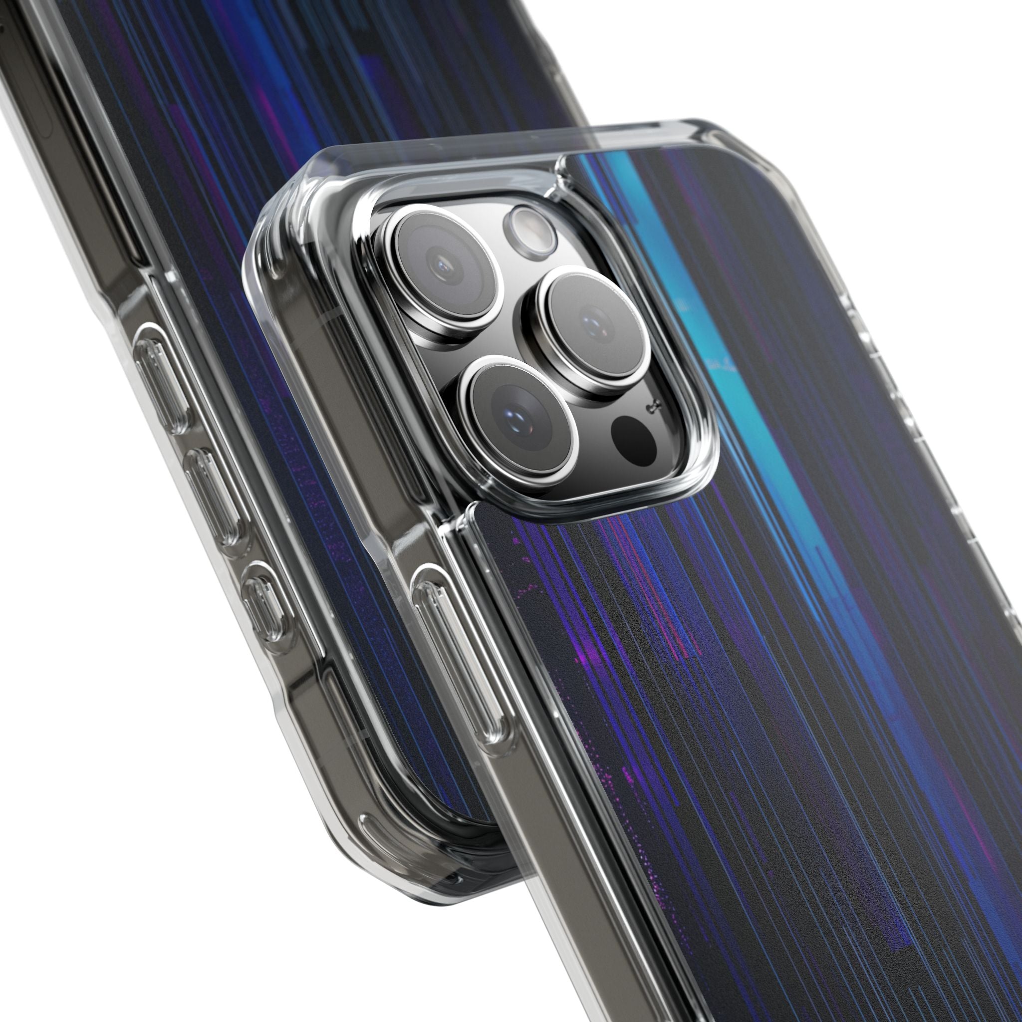 Neon Glitch Stripes iPhone 16 - Impact Clear+
