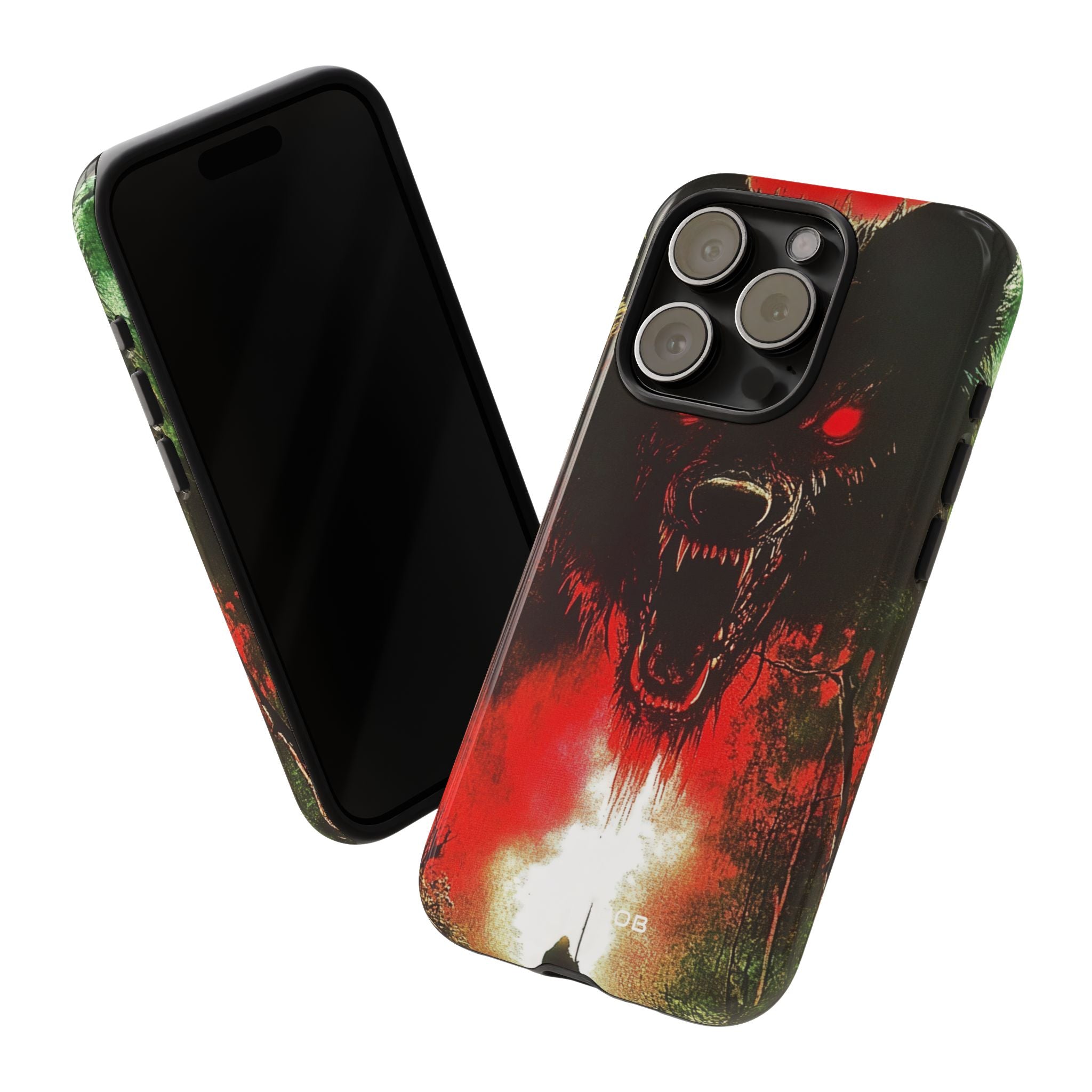 Crimson Wolf iPhone 15 Pro Case - Tough