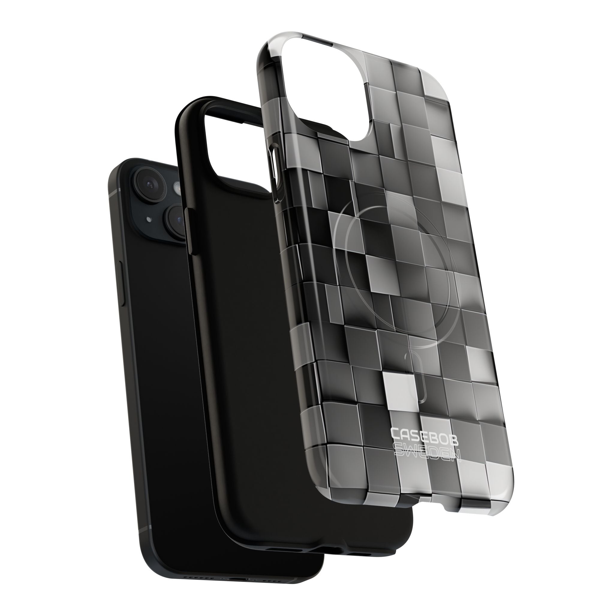 Monochrome Cube Depth iPhone 15 - Tough+