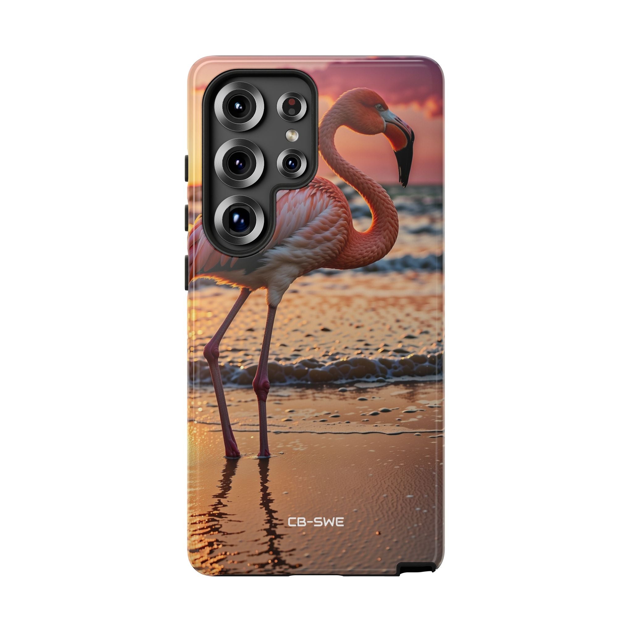 Sunset Flamingo Stand - Samsung Case