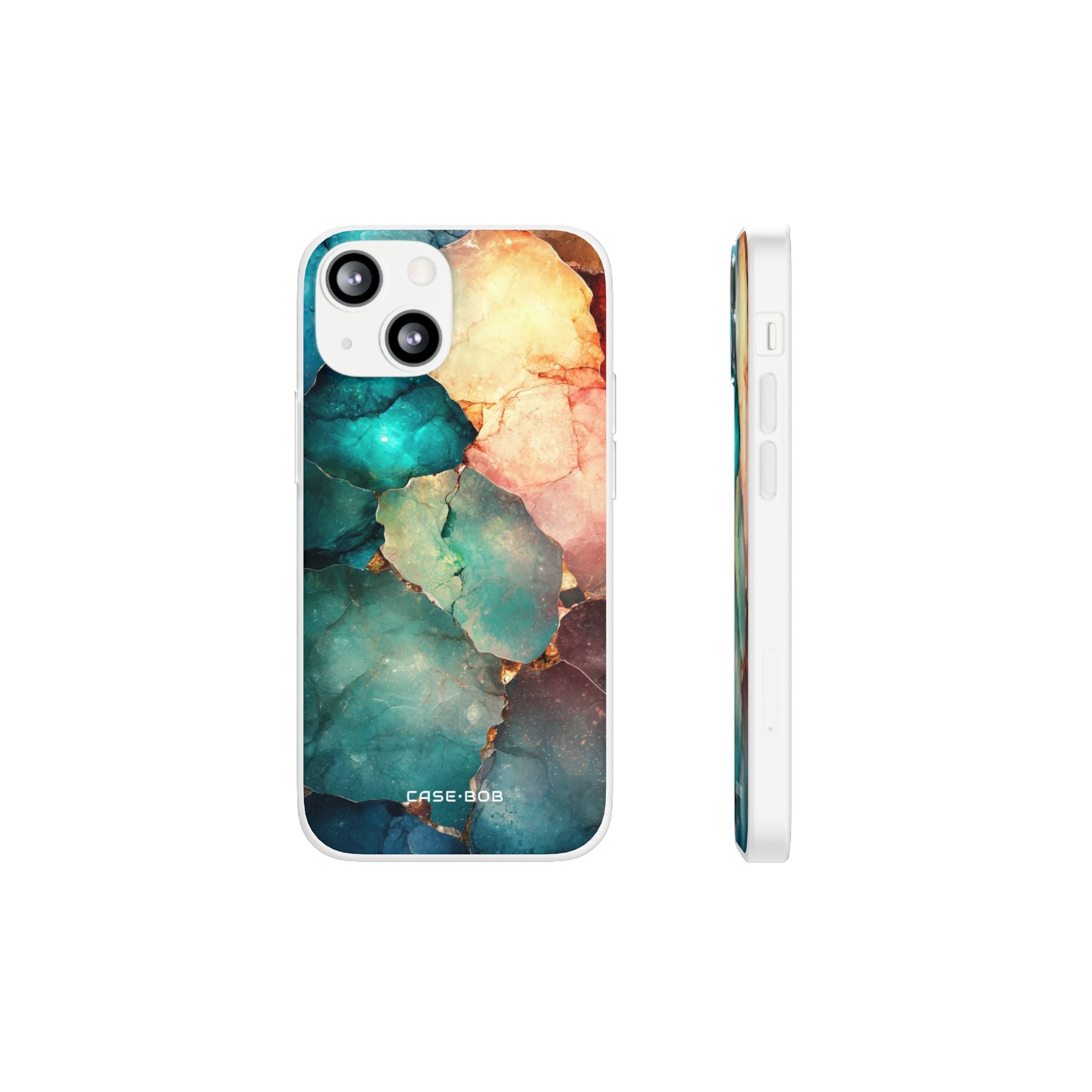 Teal Mosaic Veins iPhone 13 mini Case - Soft