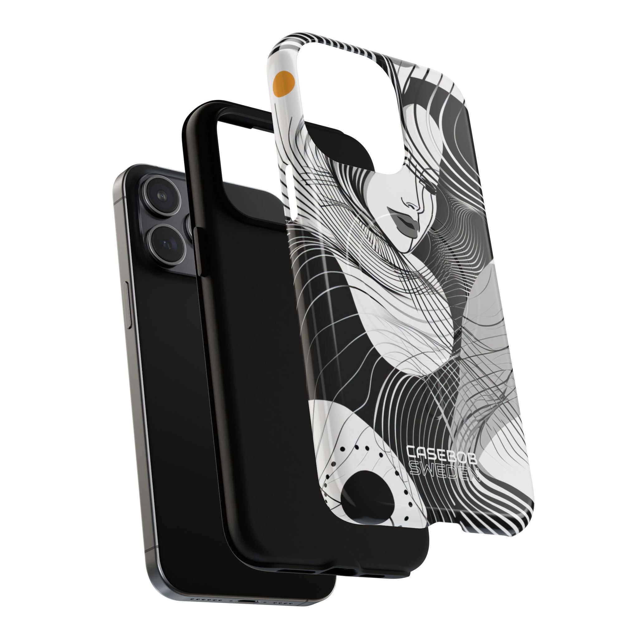 Orange Wave Motion iPhone 15 - Tough+