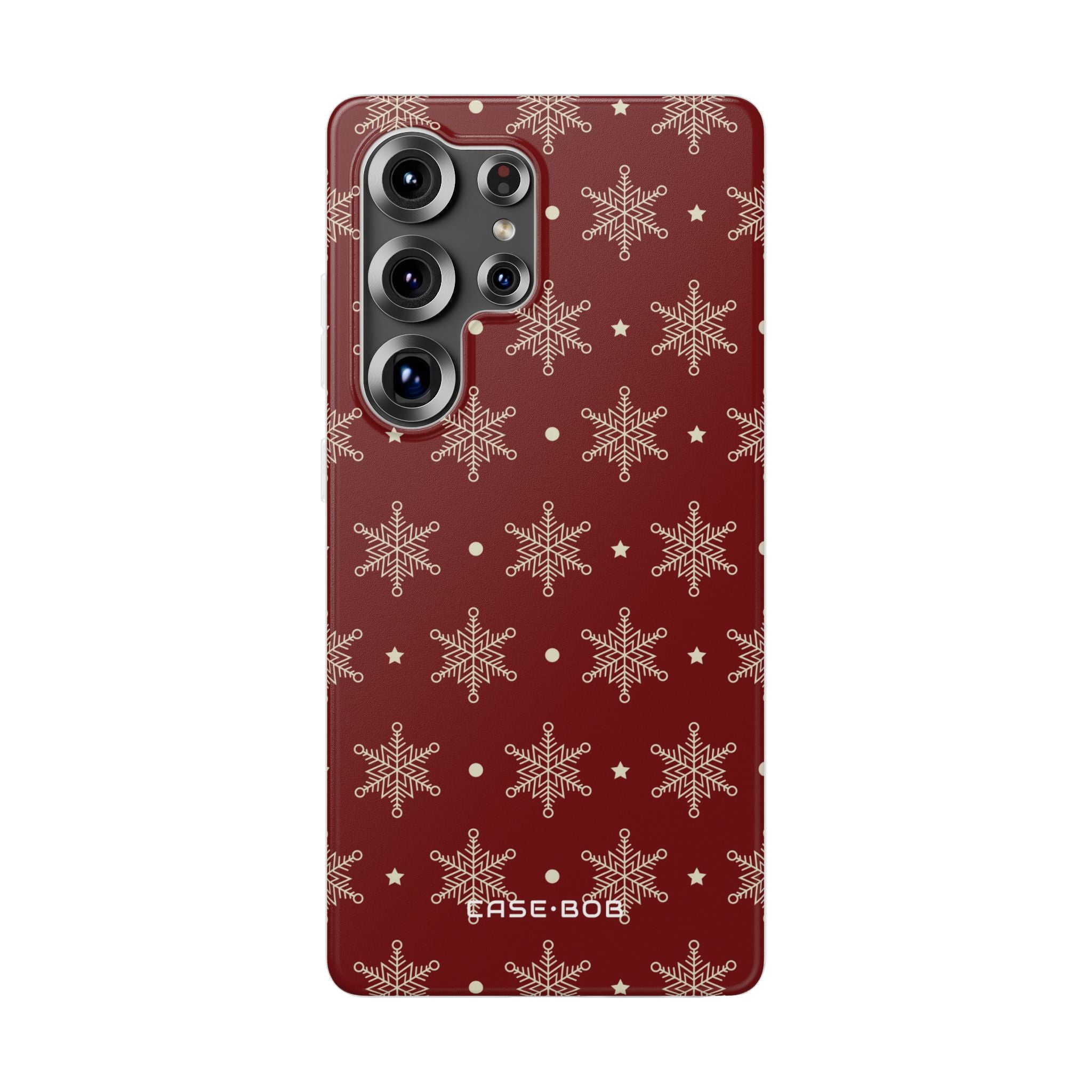 Cream Snowflake Crimson Samsung S25 Ultra Case - Soft