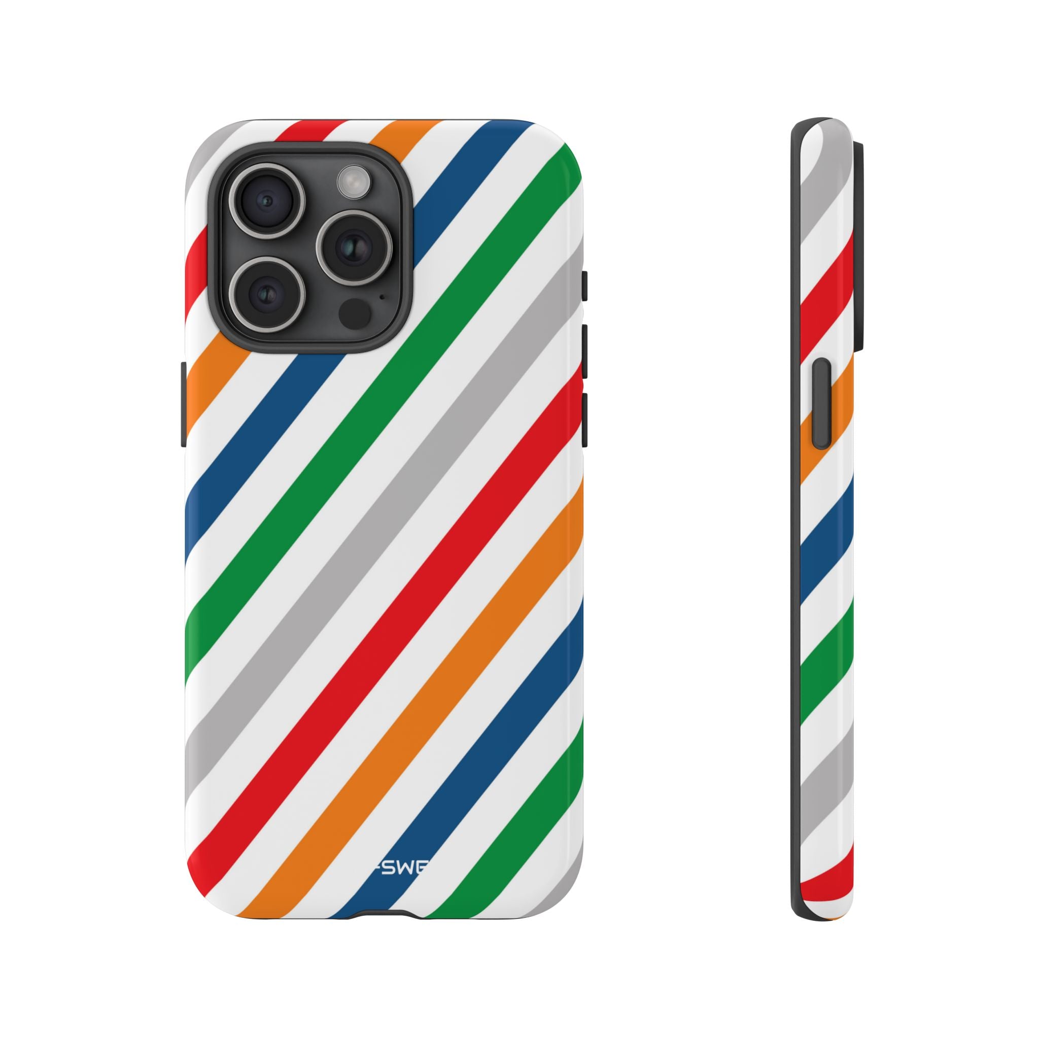 Vibrant Geometric Stripes - iPhone Case