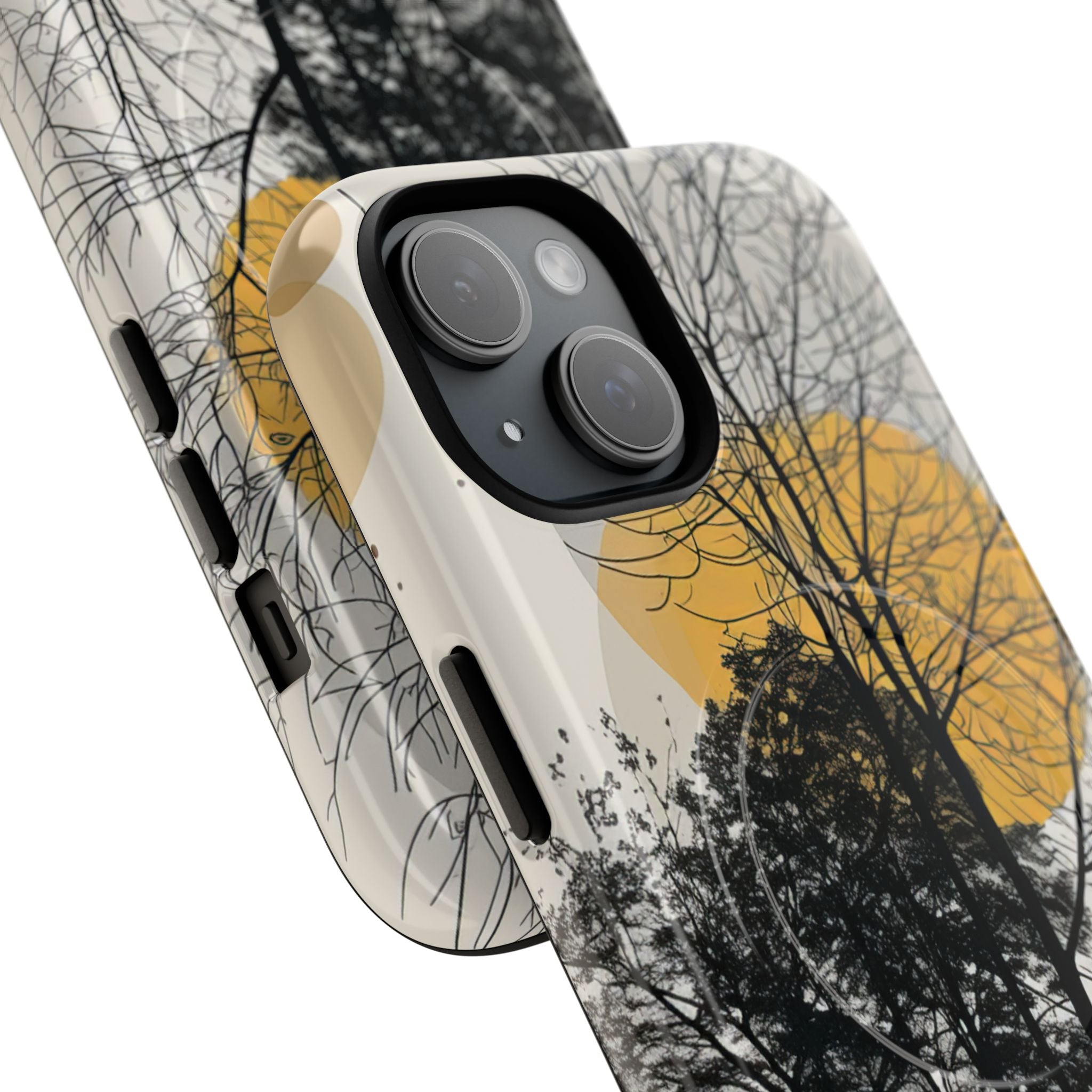 Silhouette della Foresta Dorata iPhone 15 - Tough+