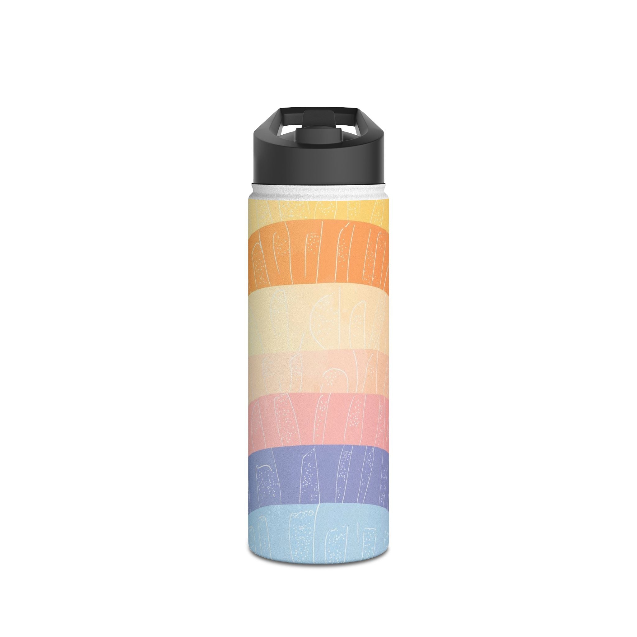 Pastelinen sateenkaaren hohde - ruostumattomasta teräksestä valmistettu vesipullo