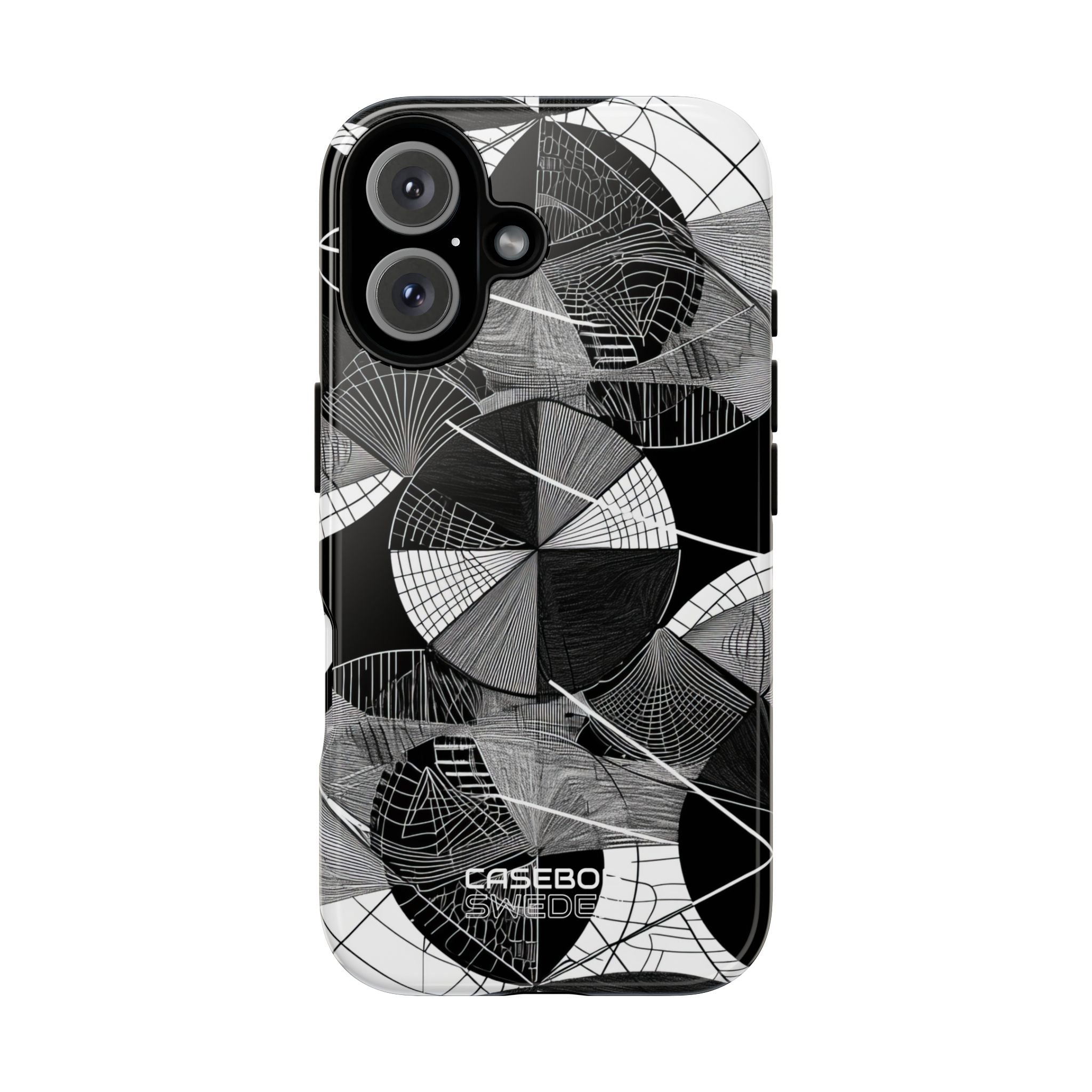 Labirinto a Cerchio Monocromatico iPhone 16 - Tough