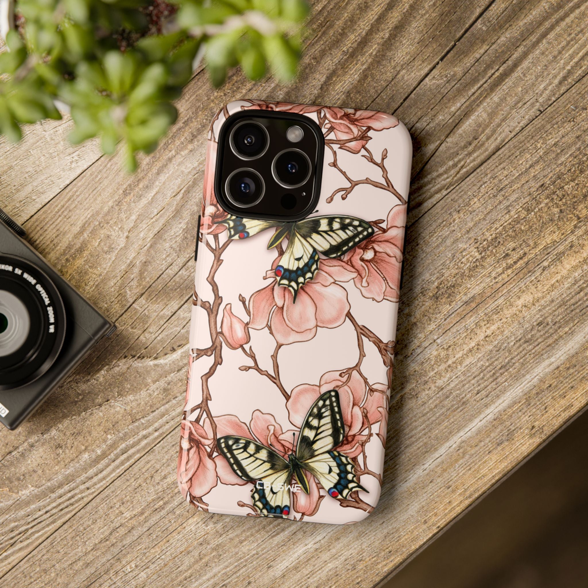 Butterflies and Magnolias Harmony - iPhone Case