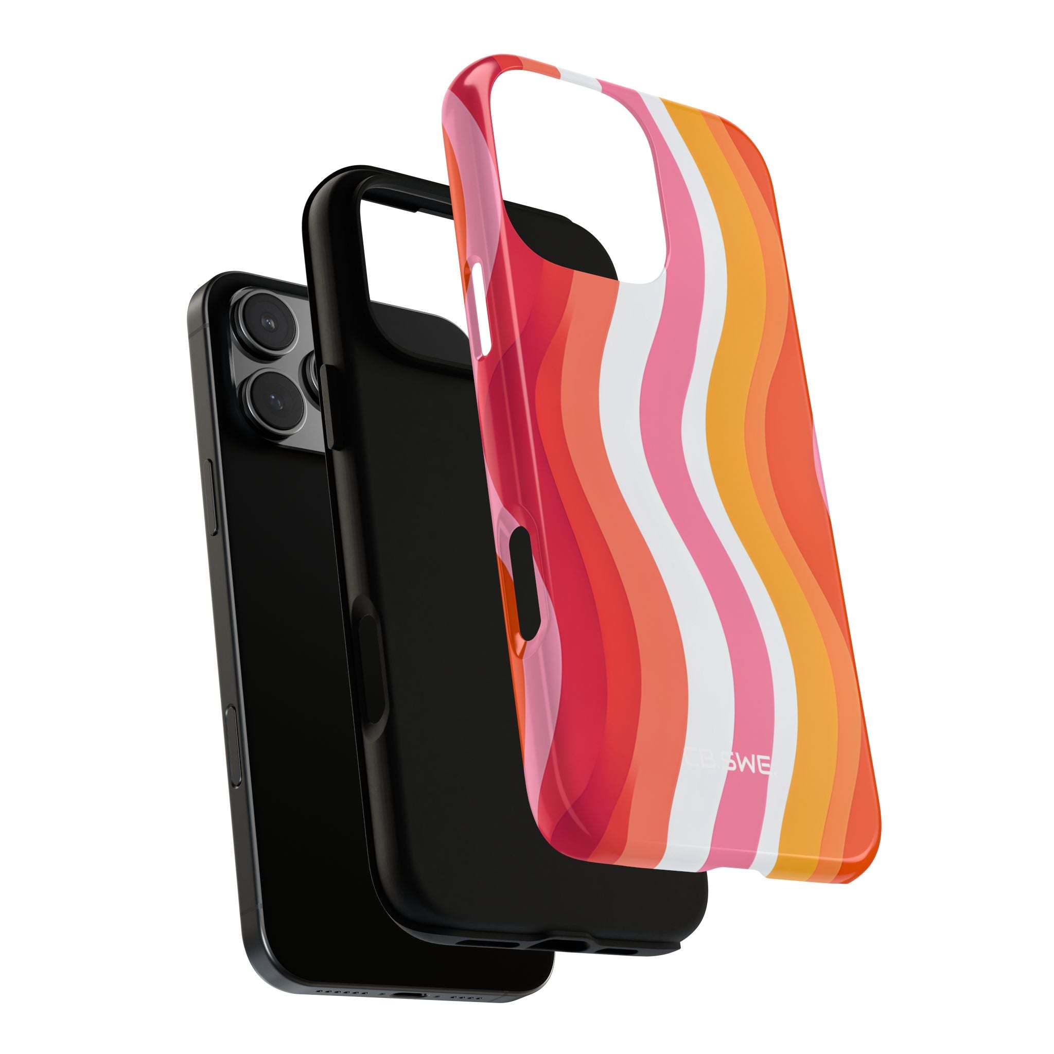 Vibrant Retro Vertical Wavy Stripes iPhone 16 - Tough