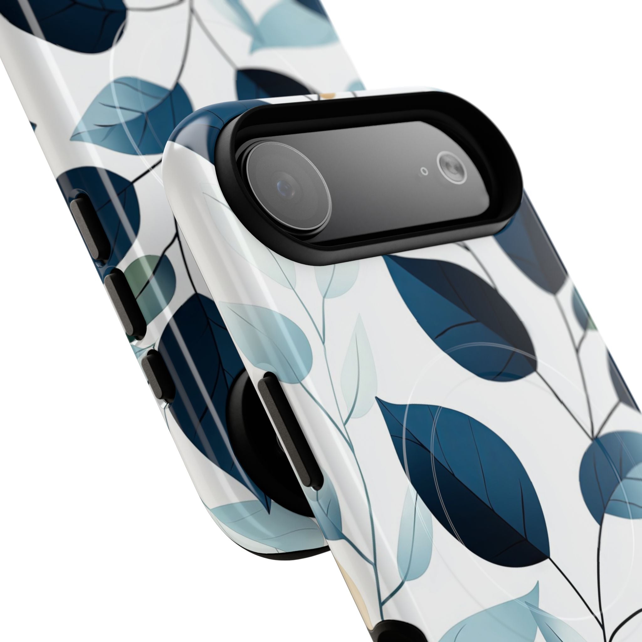 Navy Leaf Veins iPhone 17 Air Case - Tough+
