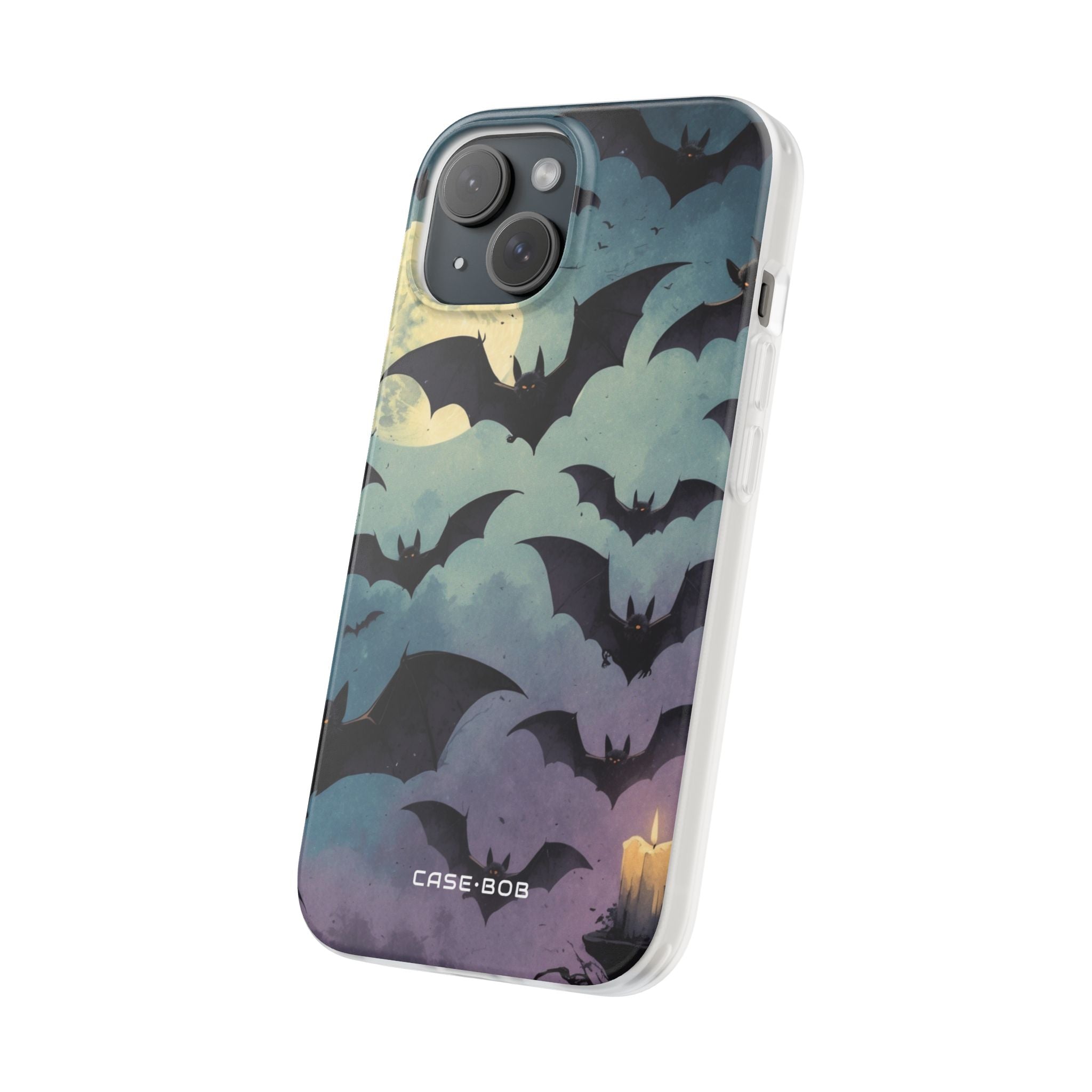 Glowing Bat Swarm iPhone 15 Case - Soft