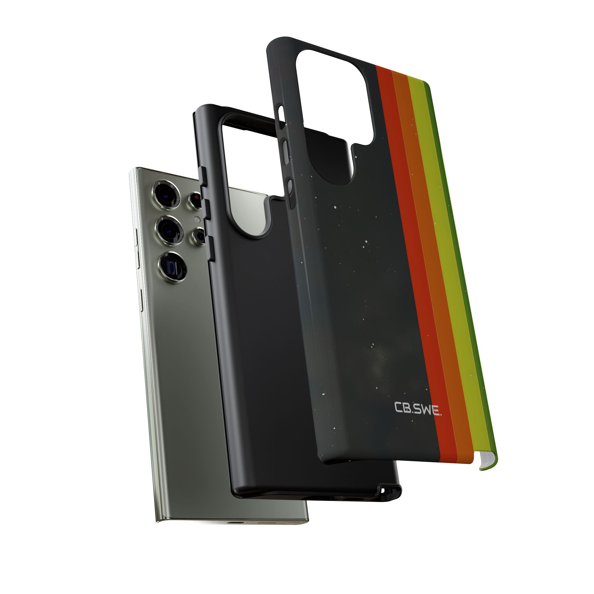 Vibrant Vertical Stripes Against Cosmic Black Samsung S23 - Tough