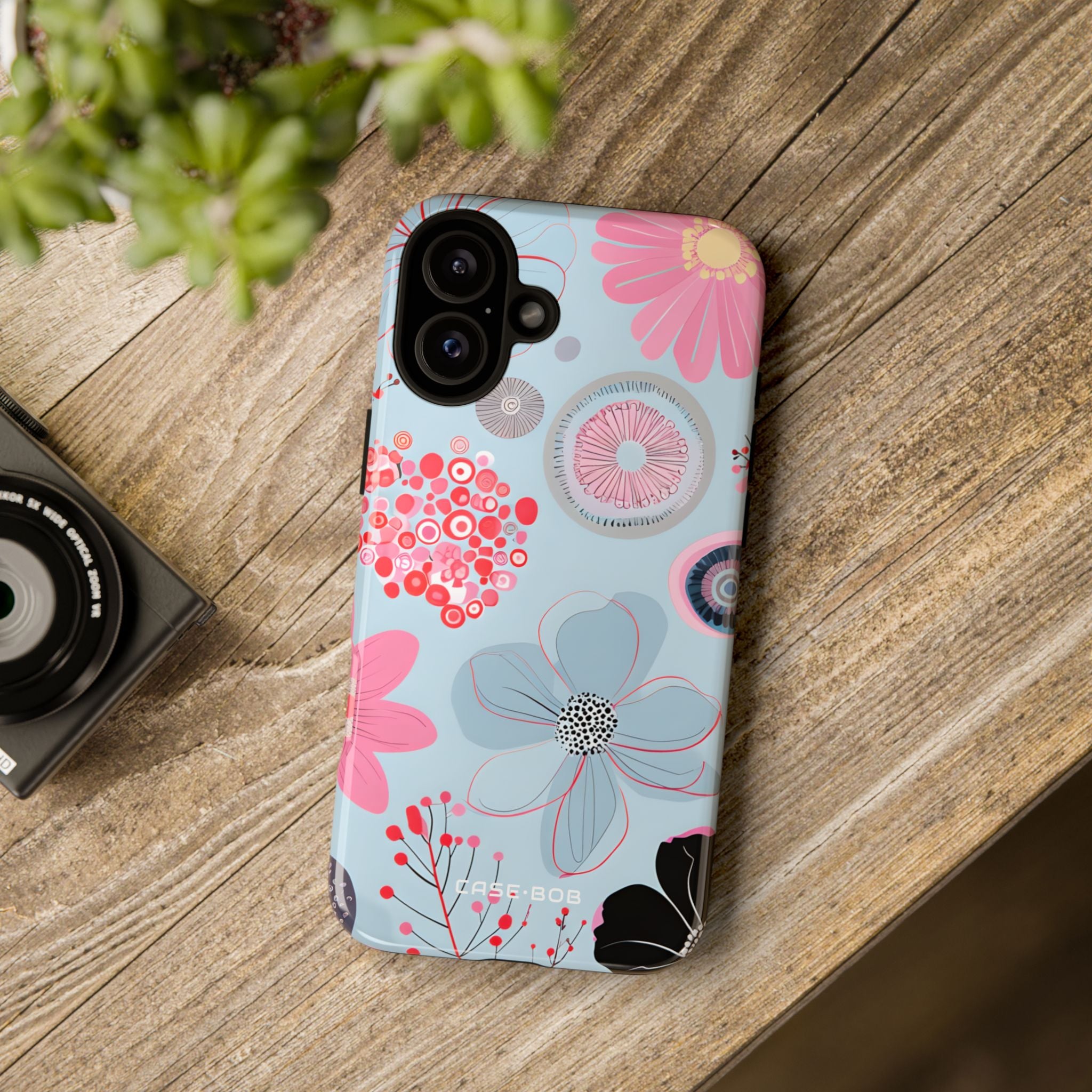 Floral Radiance Blue iPhone 16 Plus Case - Tough