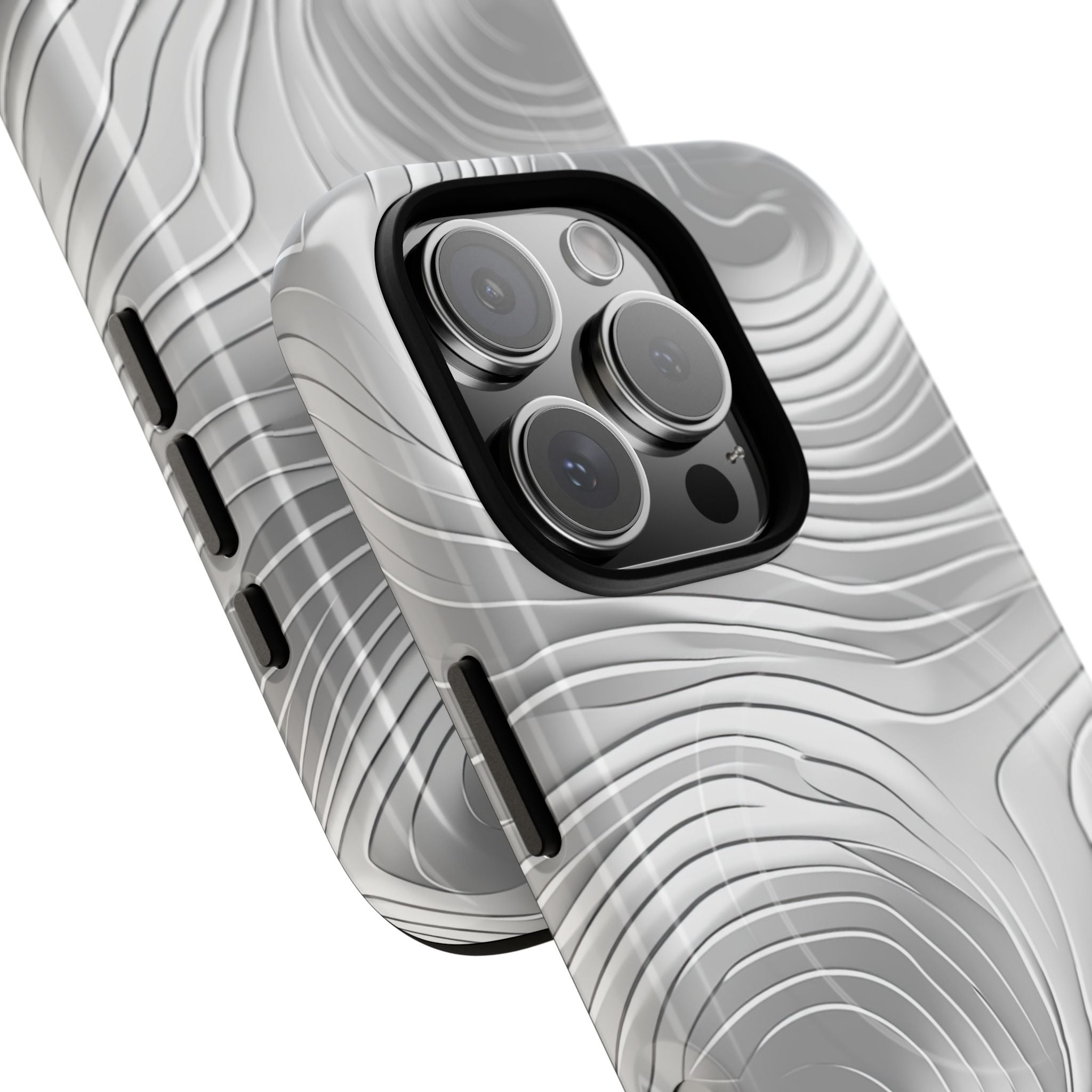 Monochrome Flow Lines iPhone 16 - Tough+