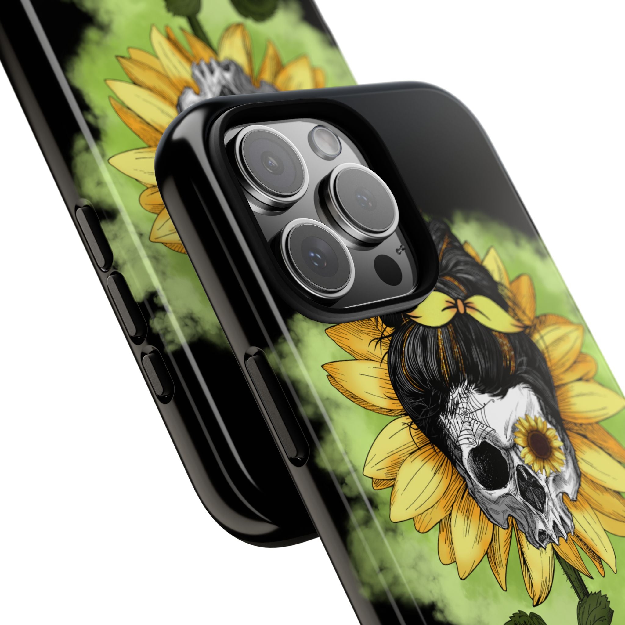 Sunflower Skull iPhone 16 Pro Max Case - Tough
