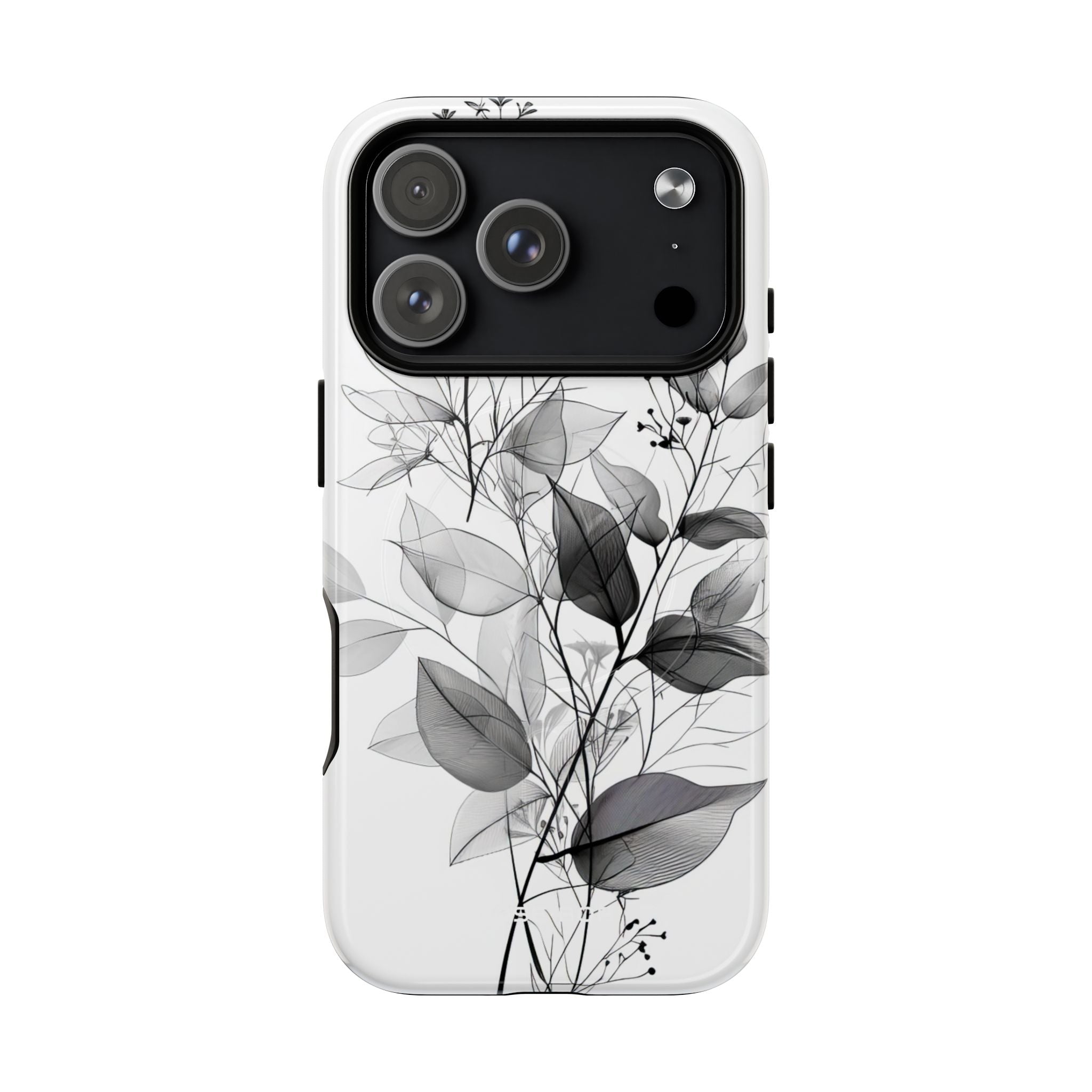Veined Leaves Gray iPhone 17 Pro Case - Tough+
