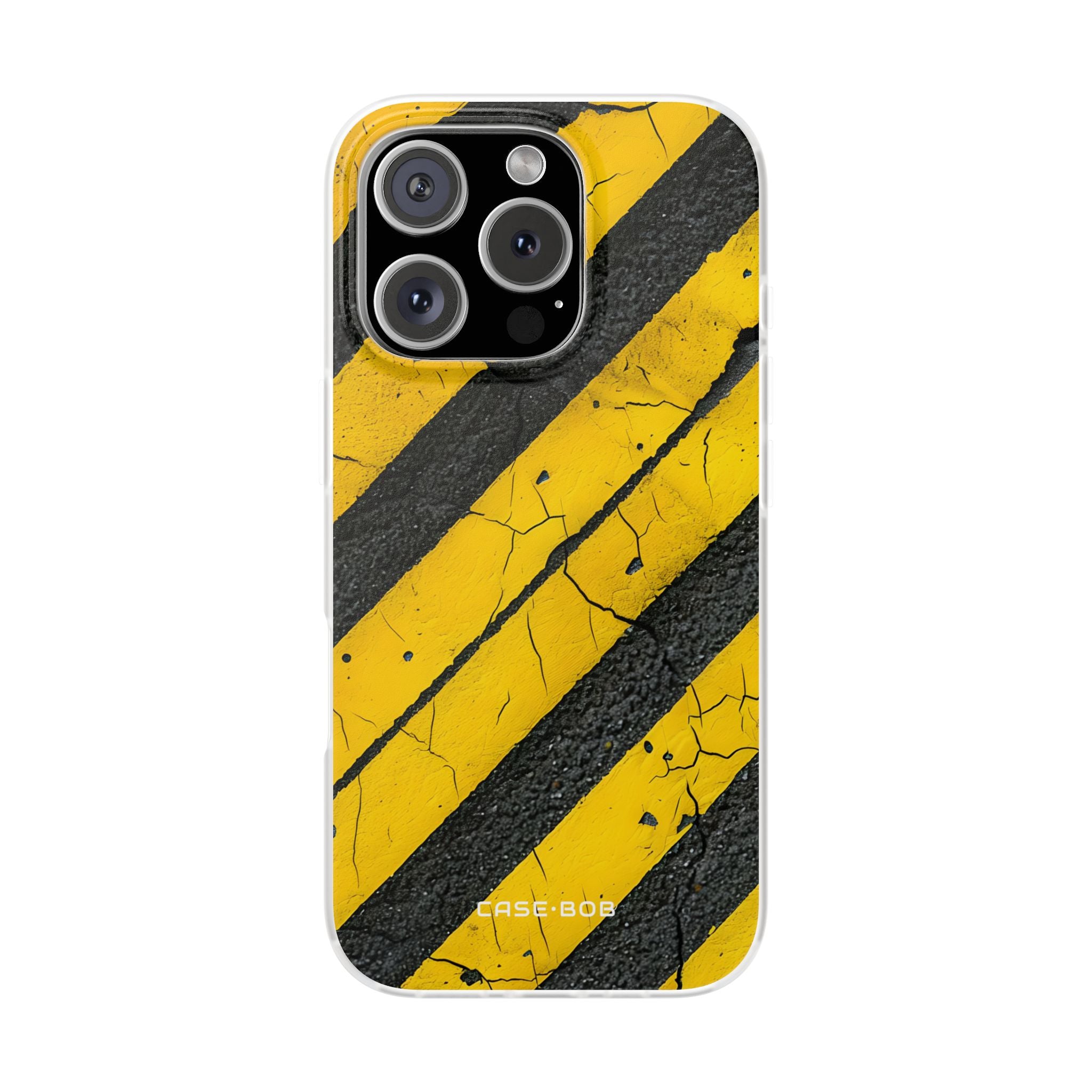 Yellow Stripe Distress iPhone 16 Pro Case - Soft