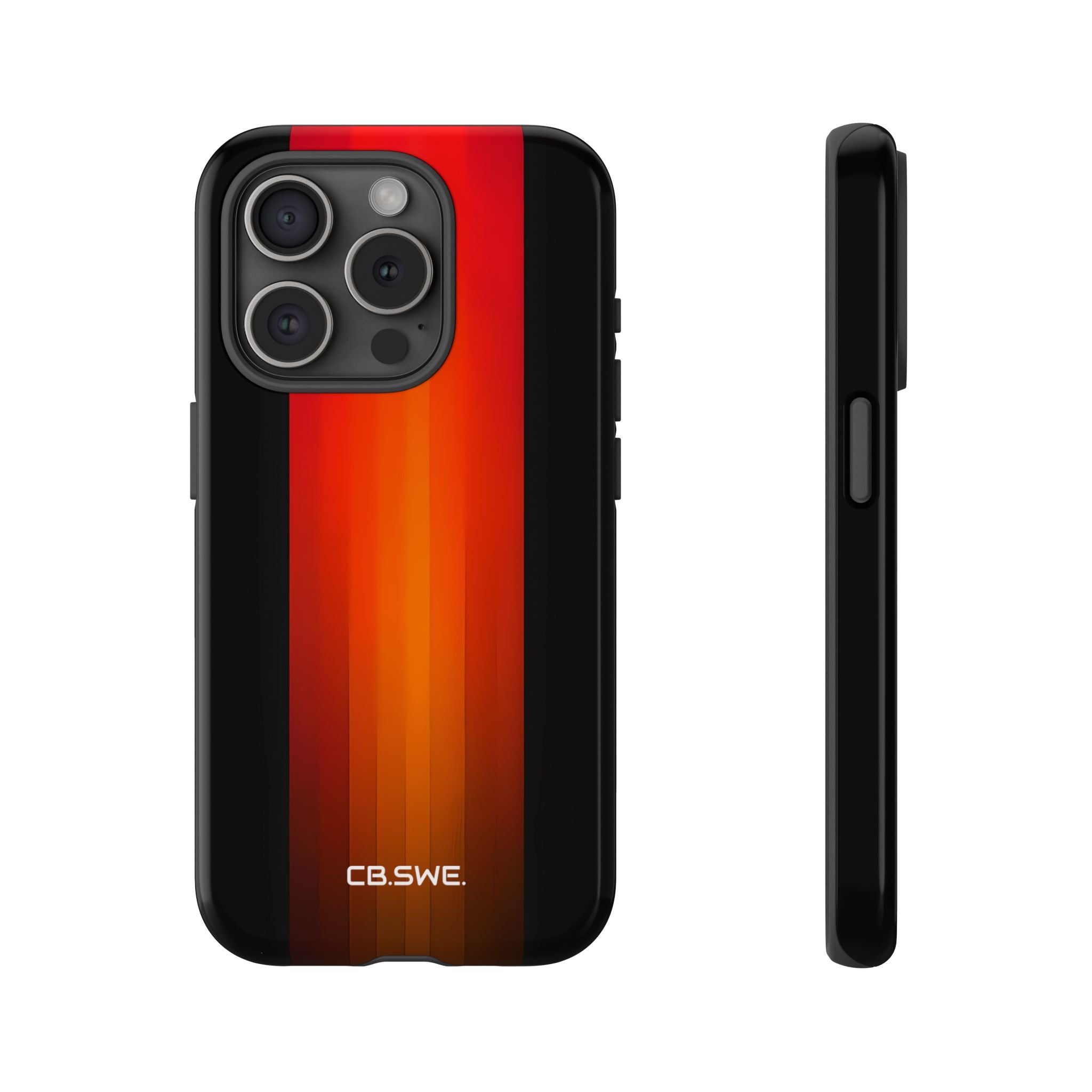 Vibrant Red to Black Gradient Minimalist Phone iPhone 15 - Tough