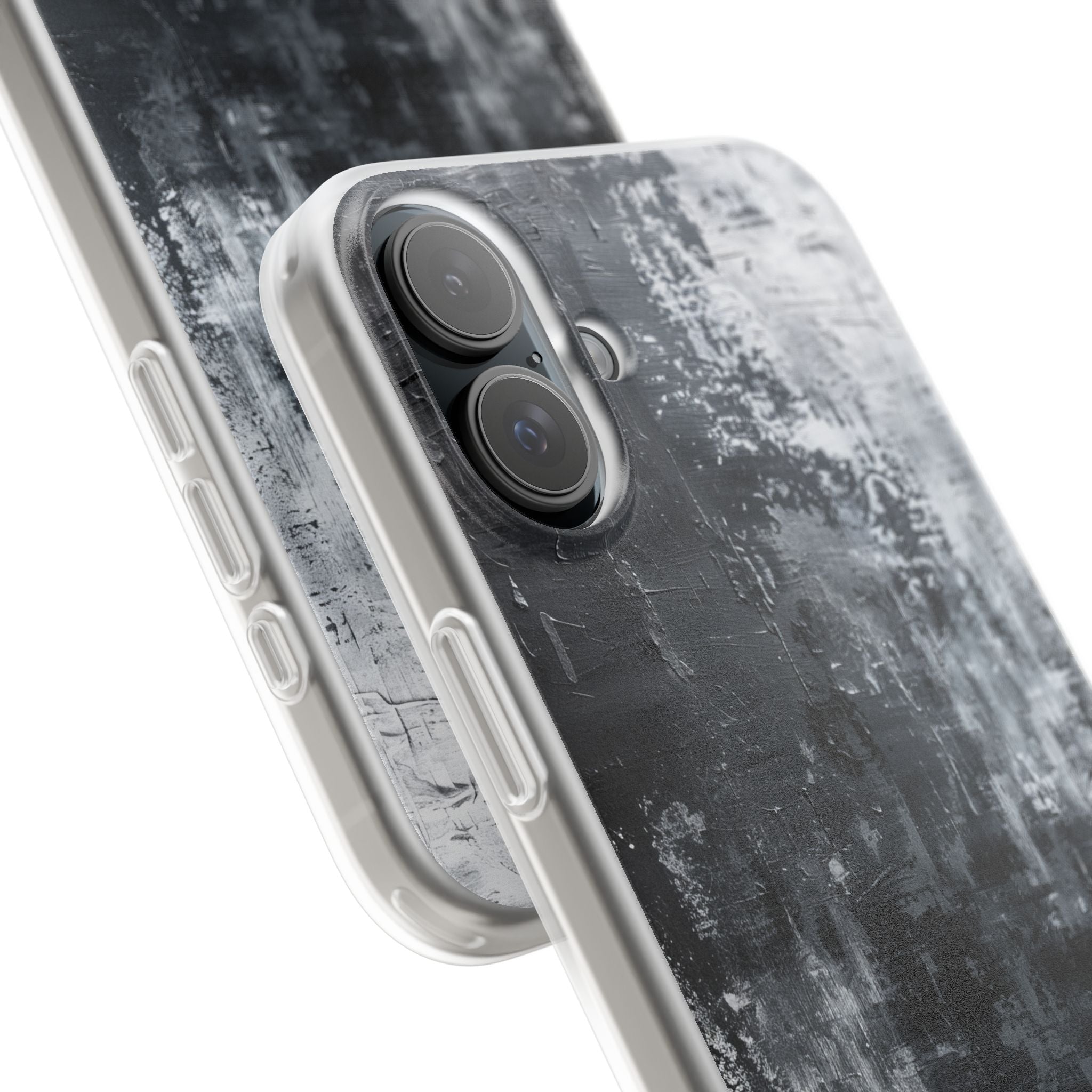 Textured Blackscape iPhone 16 Plus Case - Soft