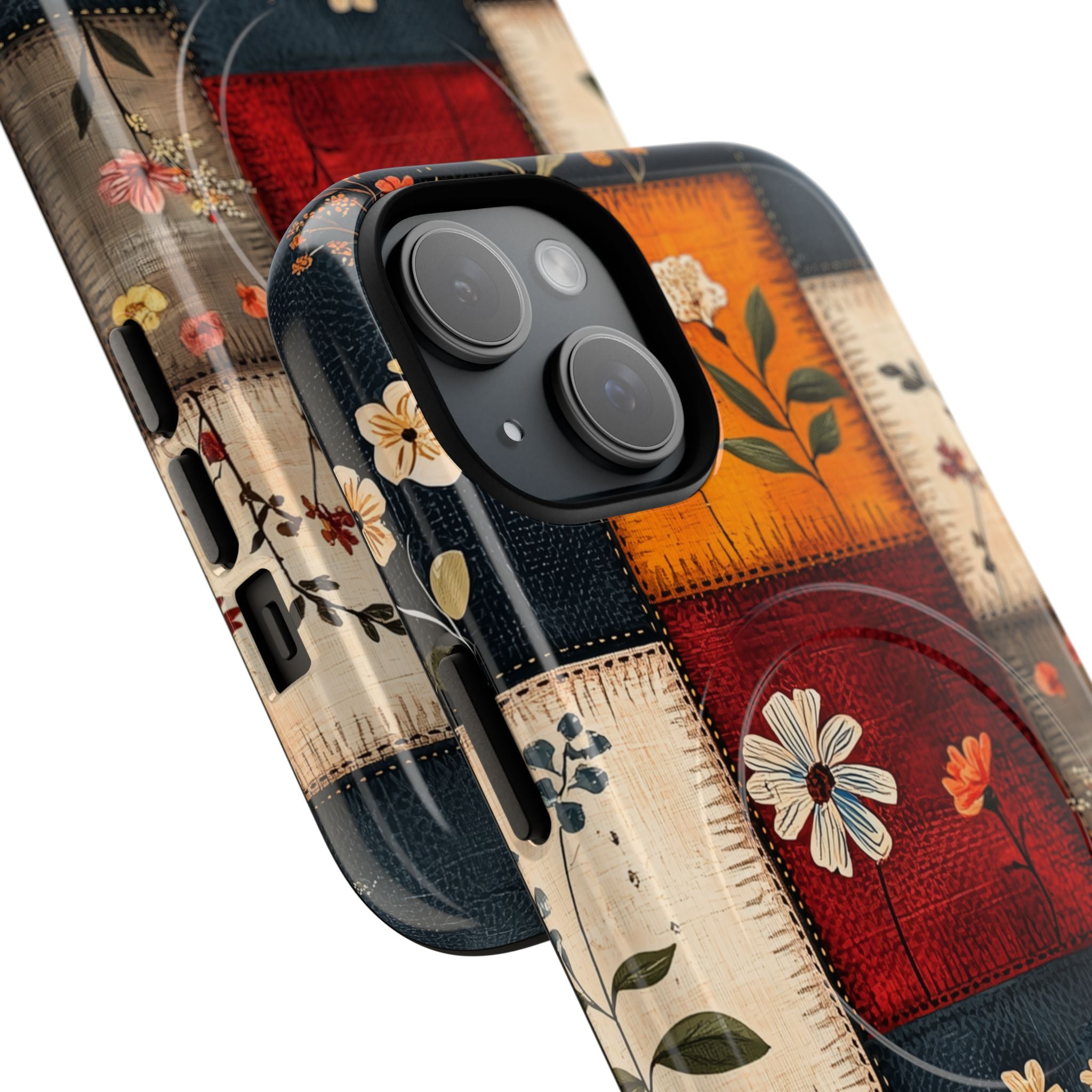 Patchwork Blooms iPhone 15 Case - Tough+