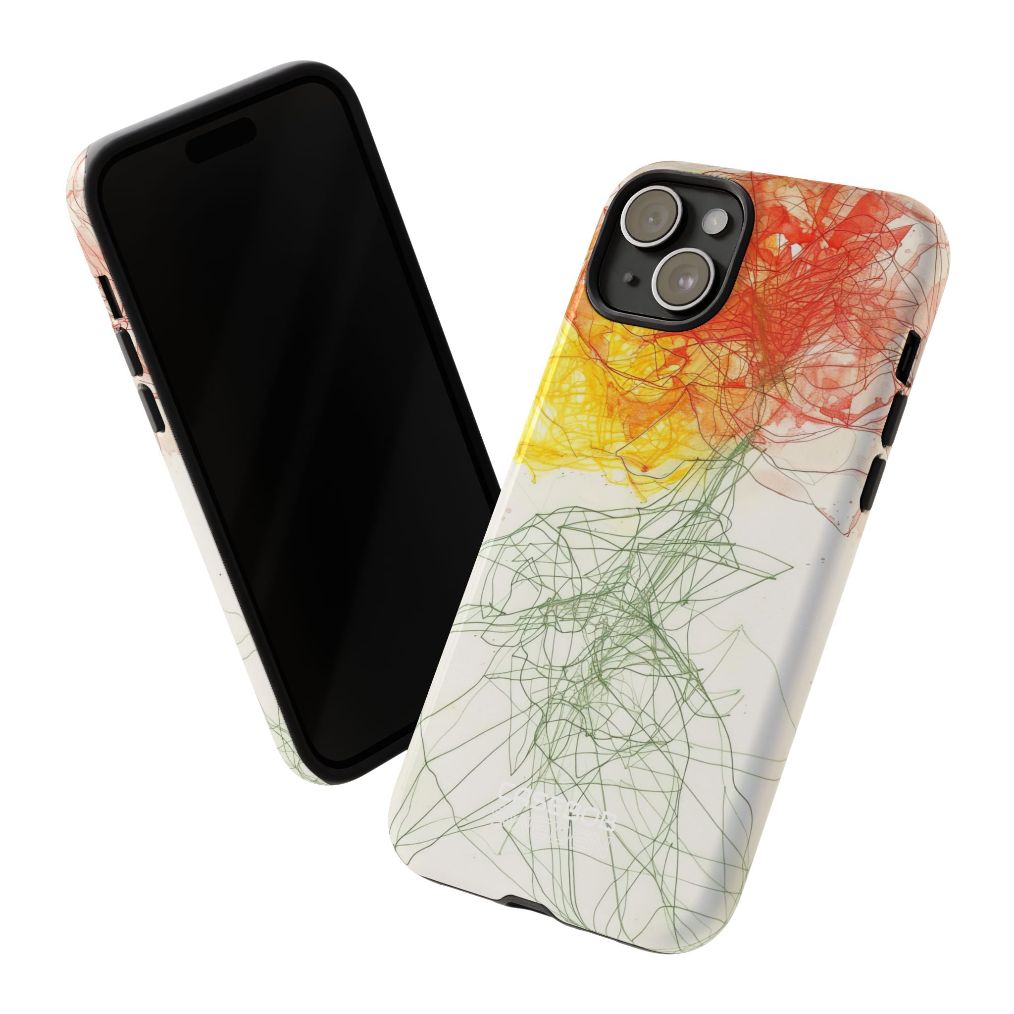 Fiery Blossom Tangle iPhone 15 - Tough