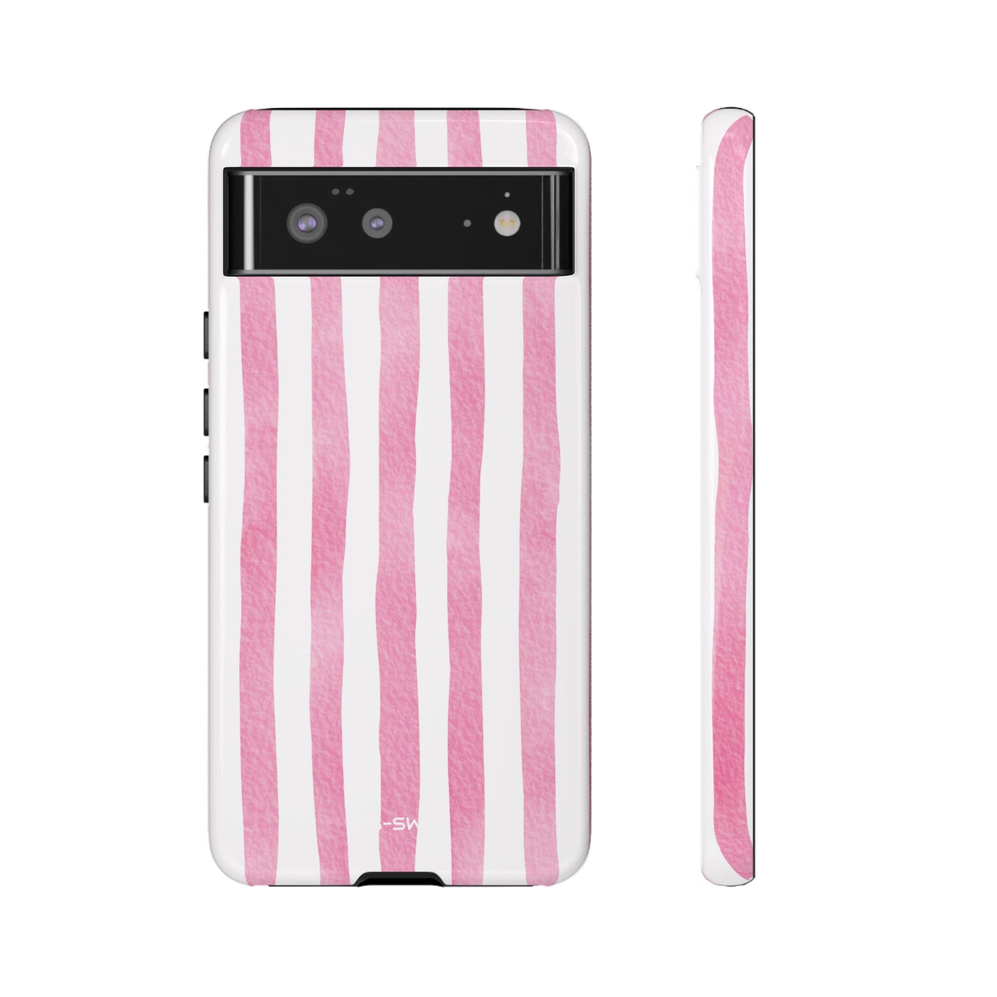 Pink Watercolor Stripes - Google Pixel Case