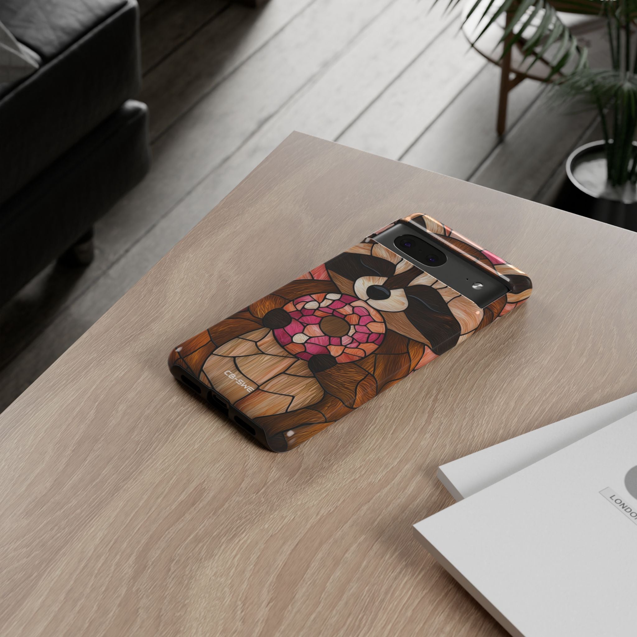 Raccoon Holds Donut - Google Pixel Case