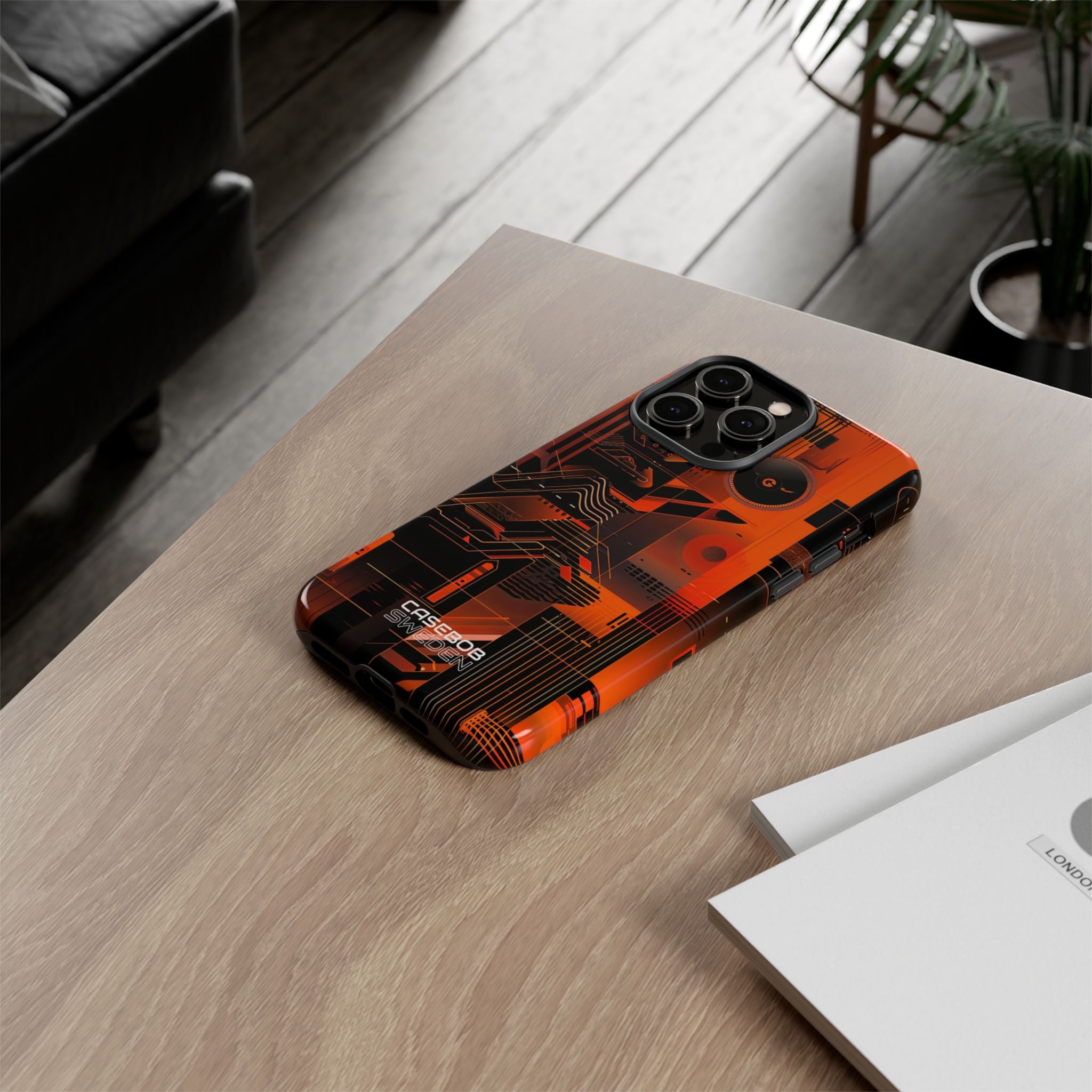 Orange Circuit Dreams iPhone 14 - Resistente