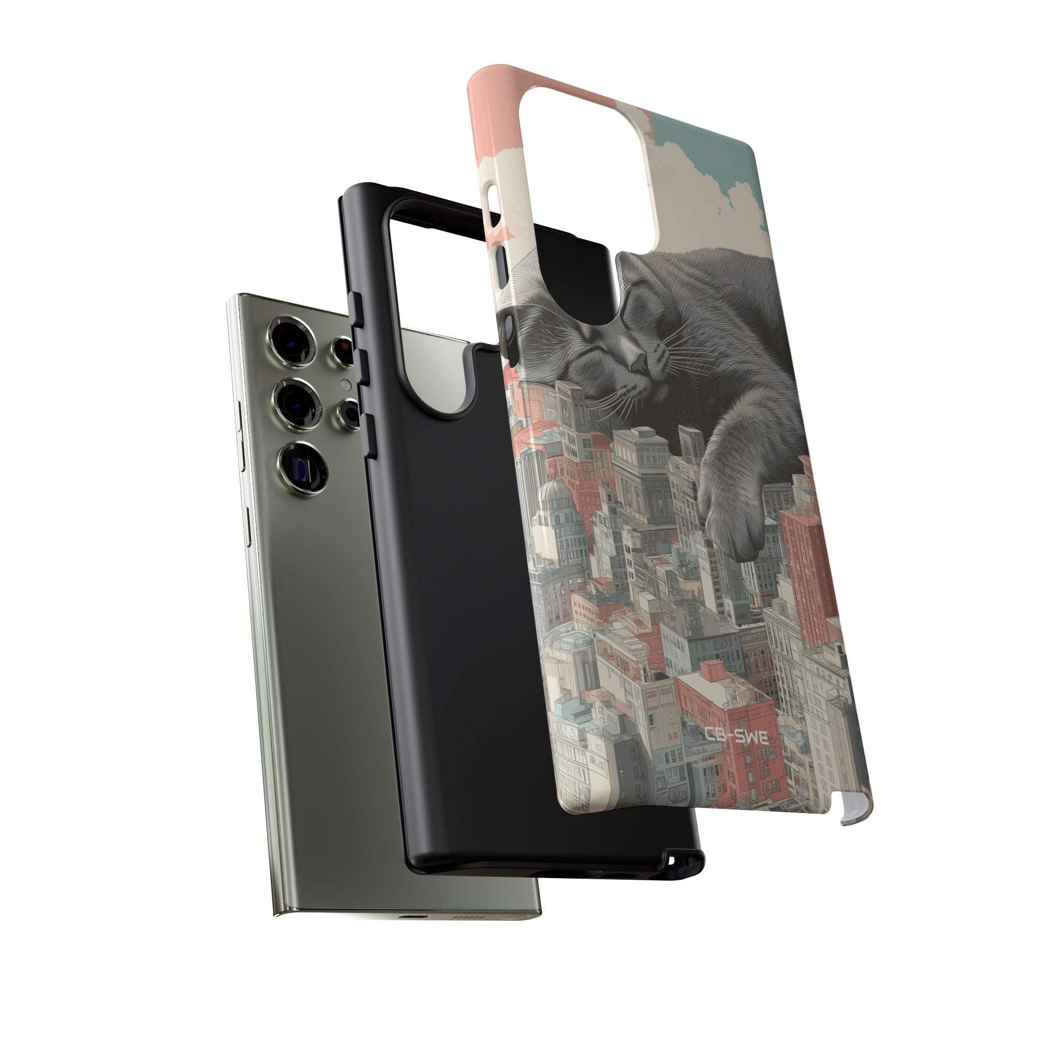 Cat Rests Over City - Samsung Case
