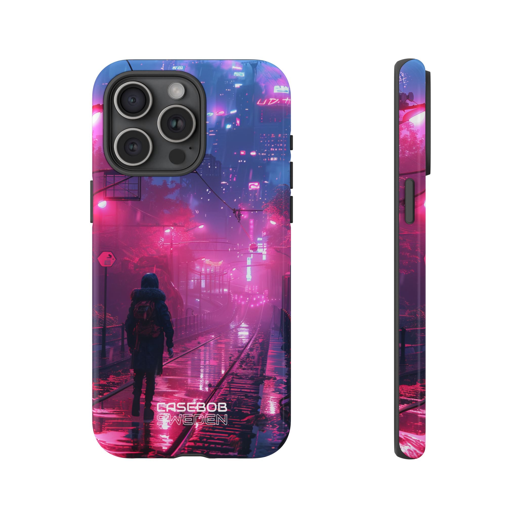 Neon Shadow City iPhone 15 - Tough