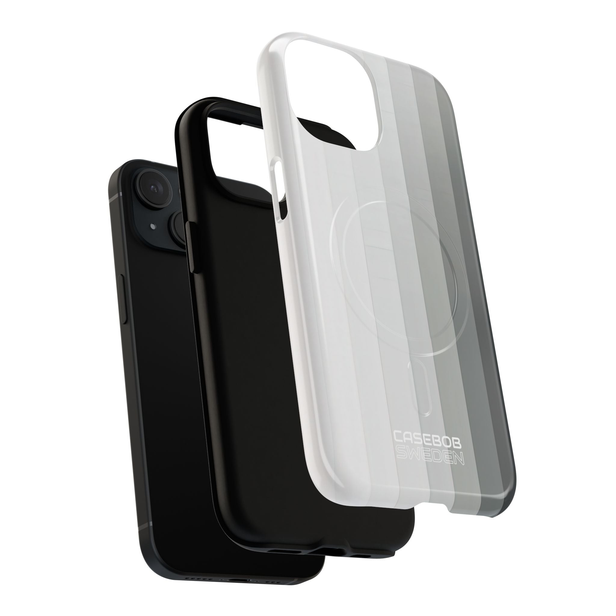 Silver Gradient Stripes iPhone 15 - Tough+
