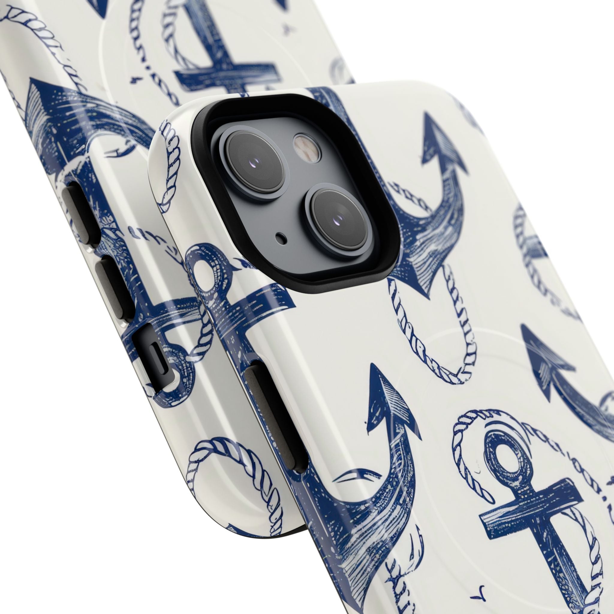 Navy Anchor Tapestry iPhone 14 - Tough+