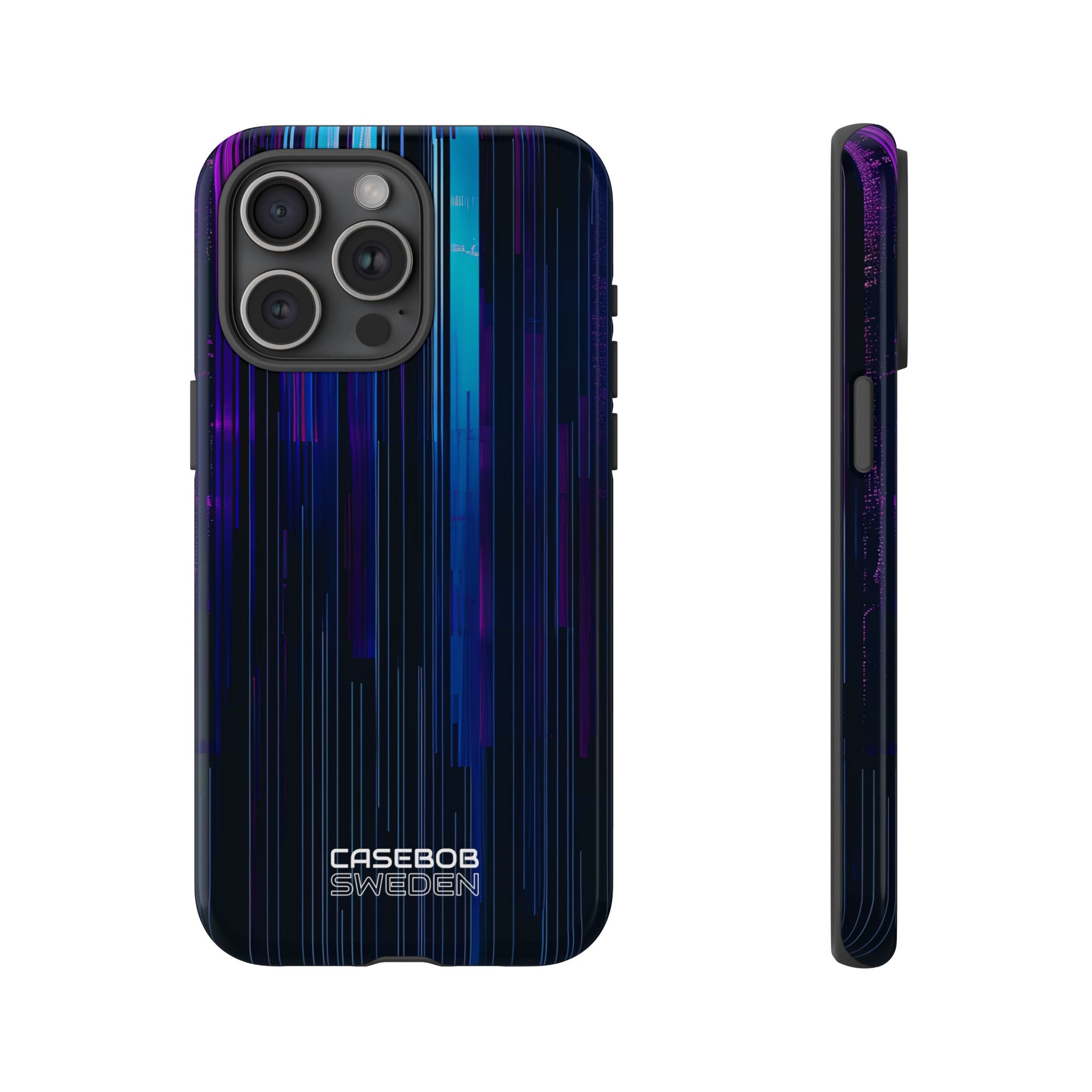 Neon Glitch Stripes iPhone 15 - Tough