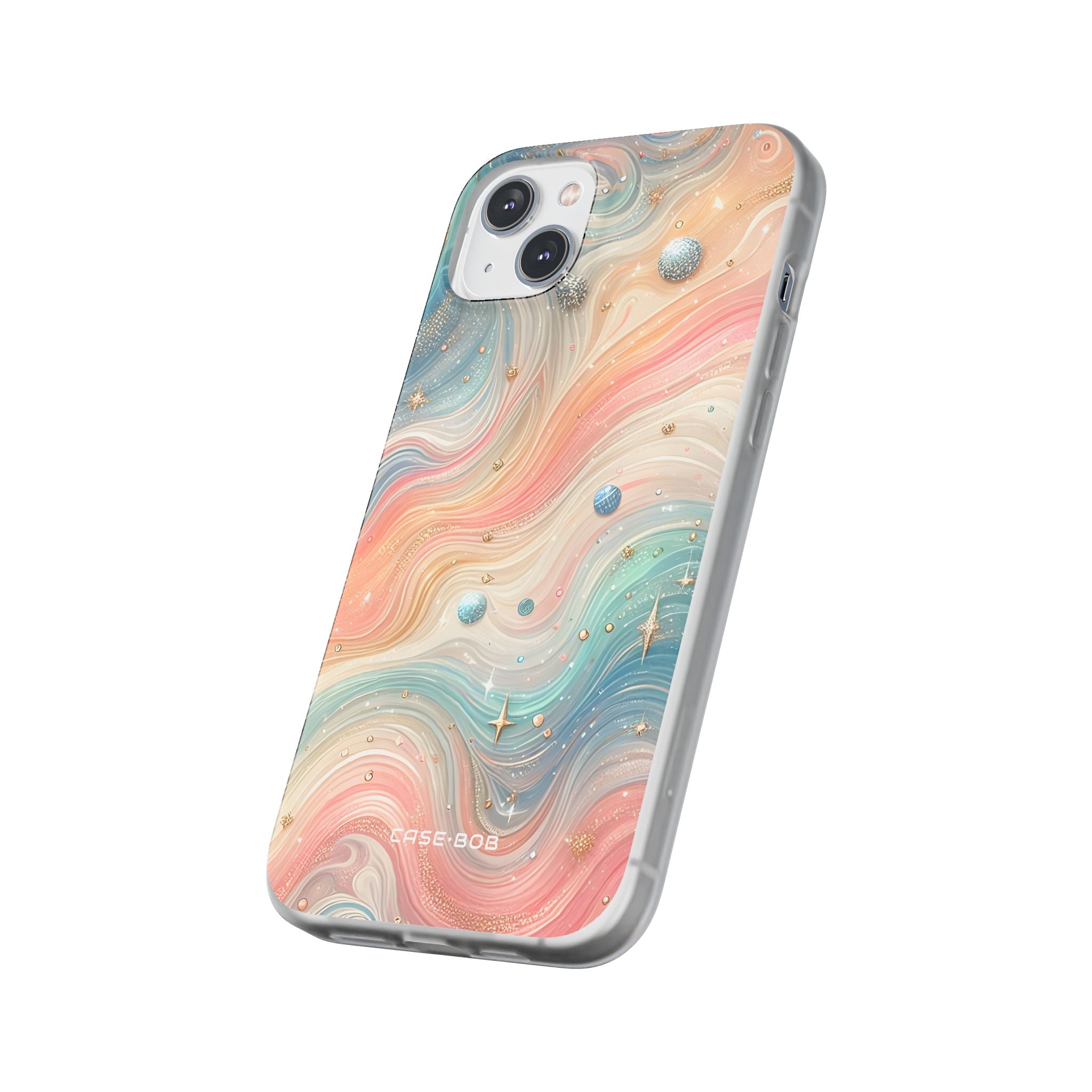 Iridescent Swirls iPhone 14 Plus Case - Soft
