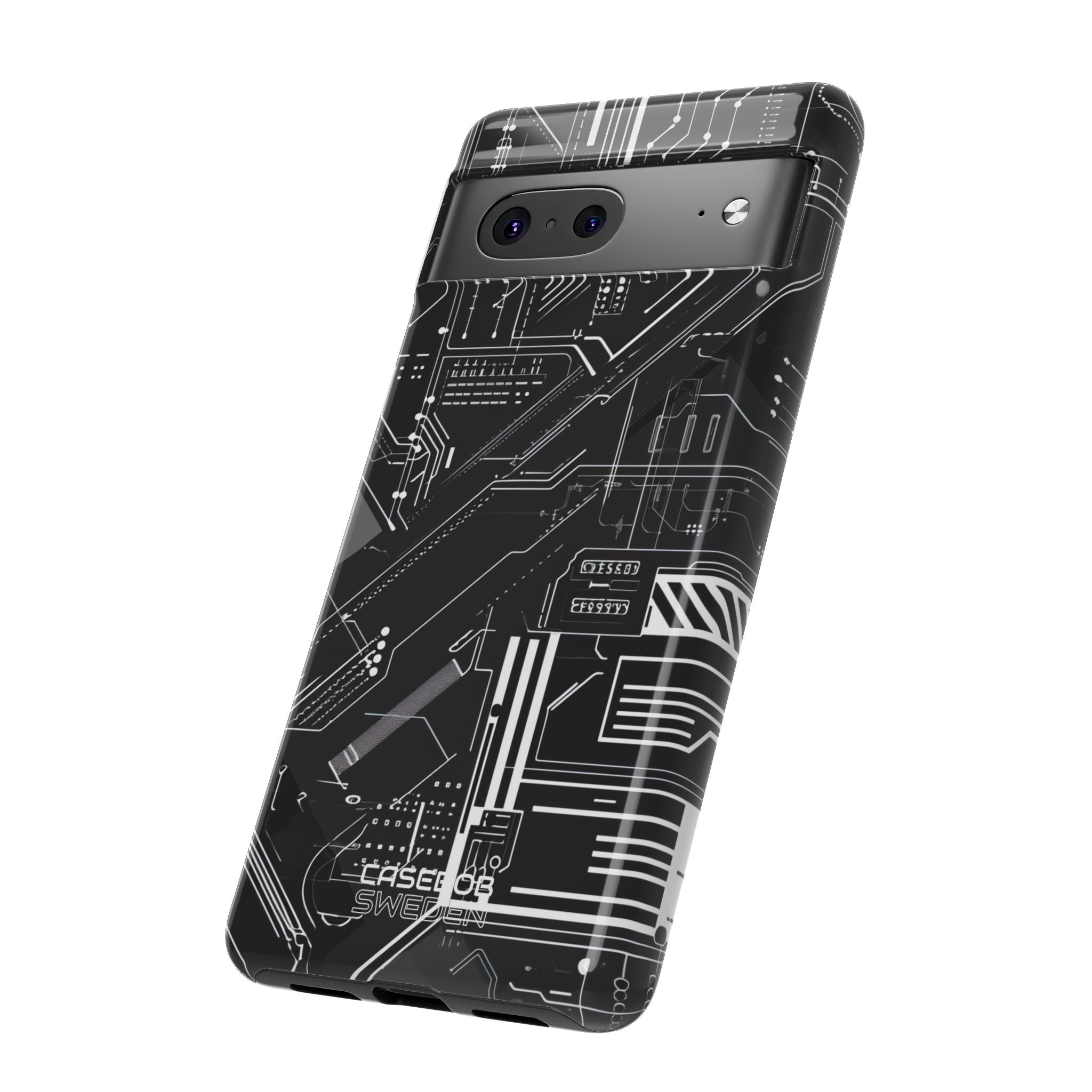 Futuristic Circuit Grid Google Pixel 7 - Tough