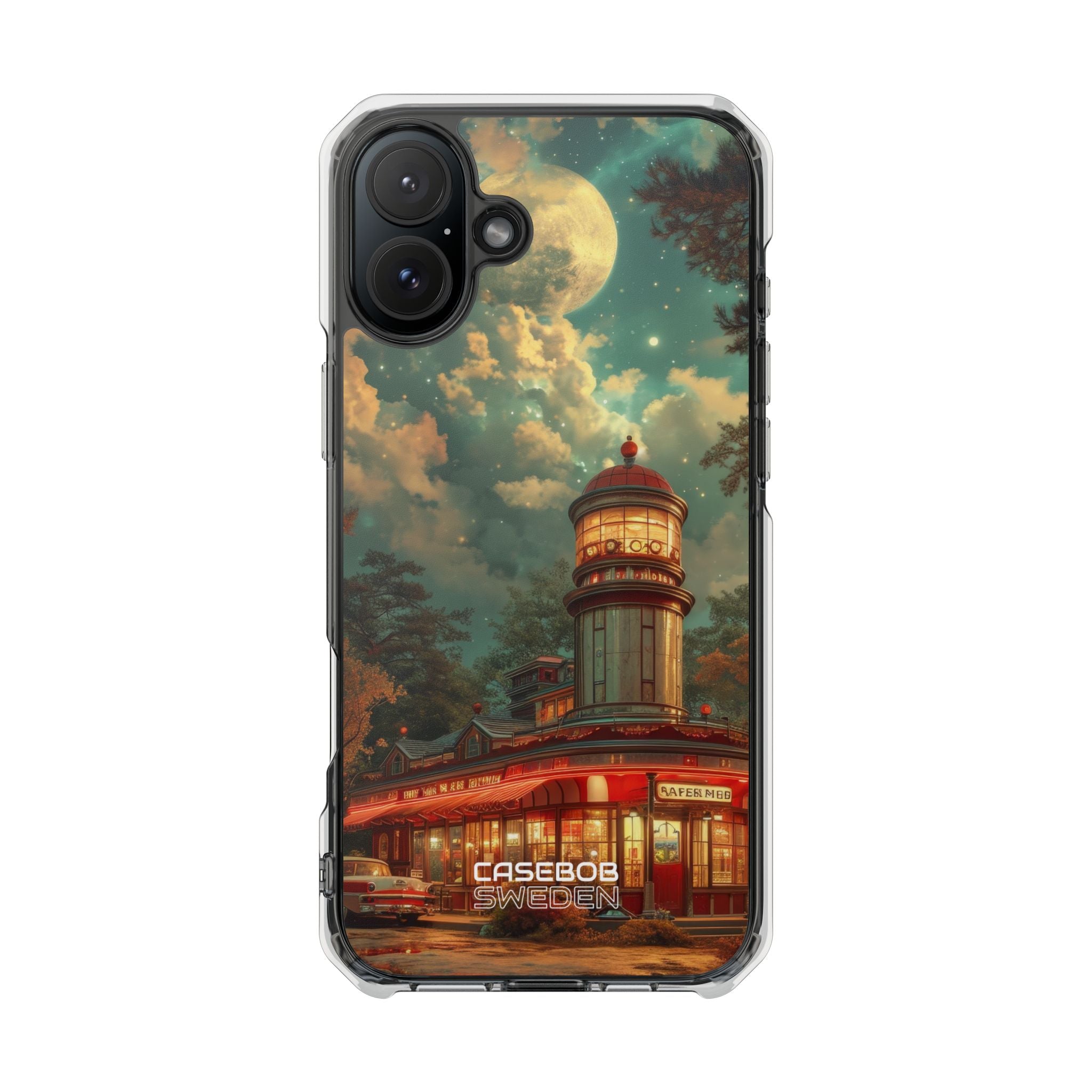 Retro Moonlight Cafe iPhone 16 - Impact Clear+