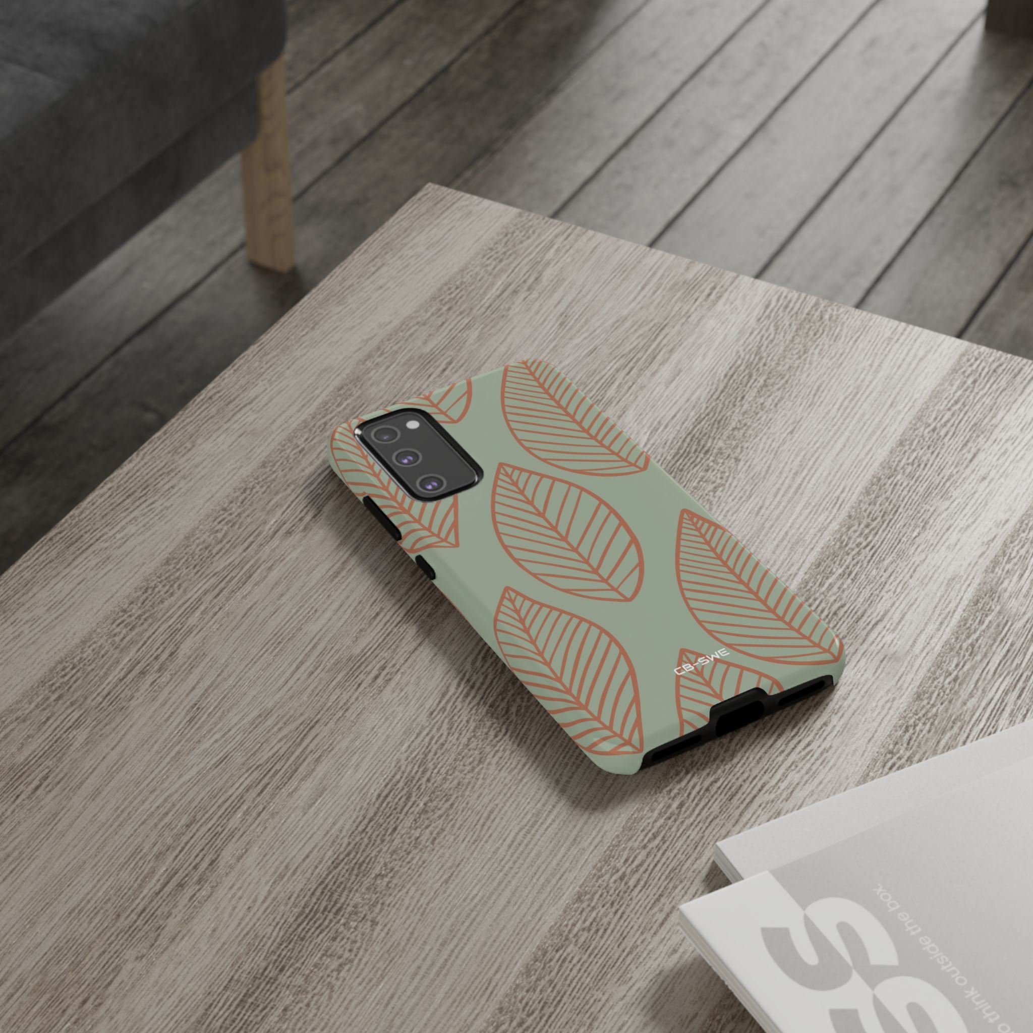 Mint and Orange Leaves - Samsung Case